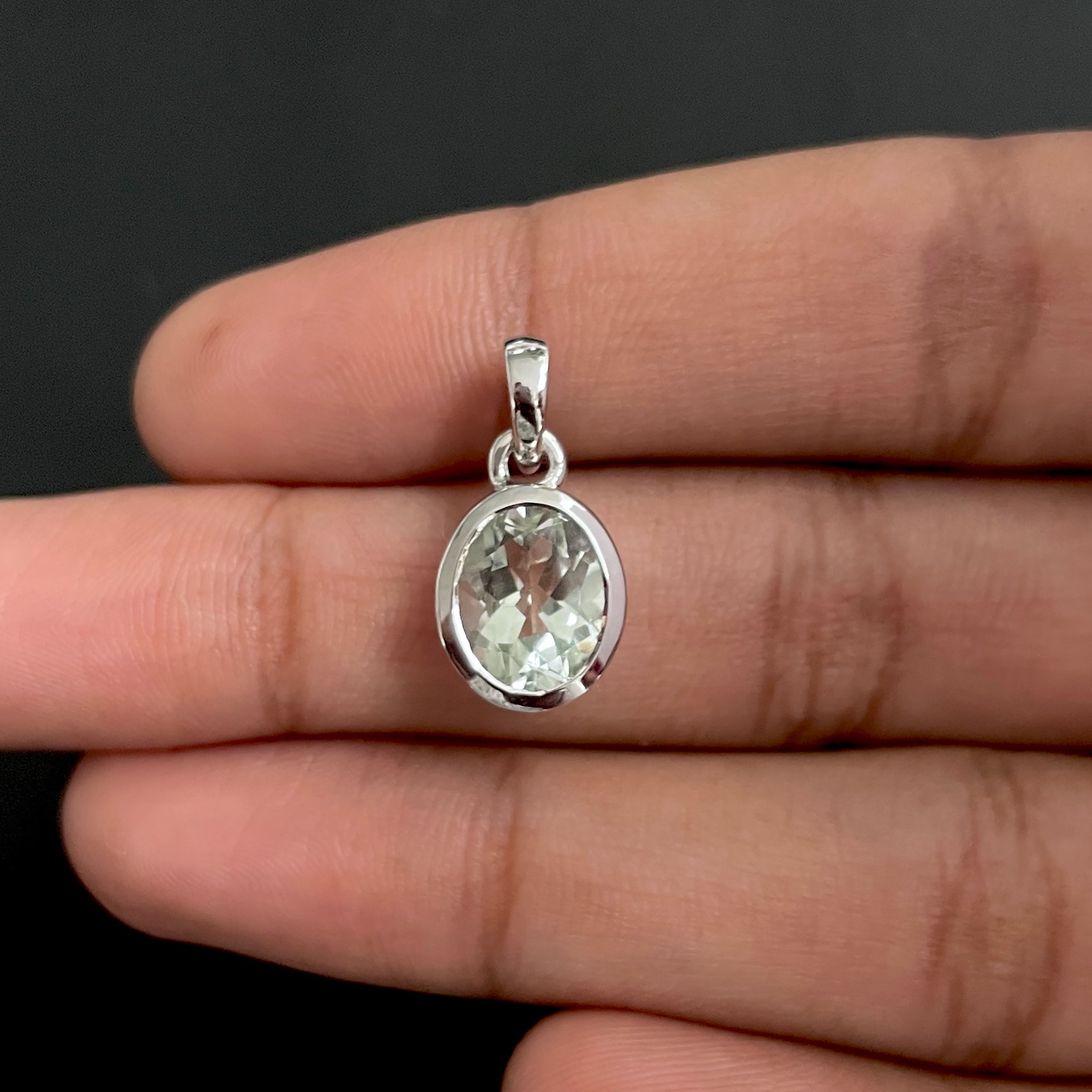 Green Amethyst Pendant-(GRA-RDP-734.)