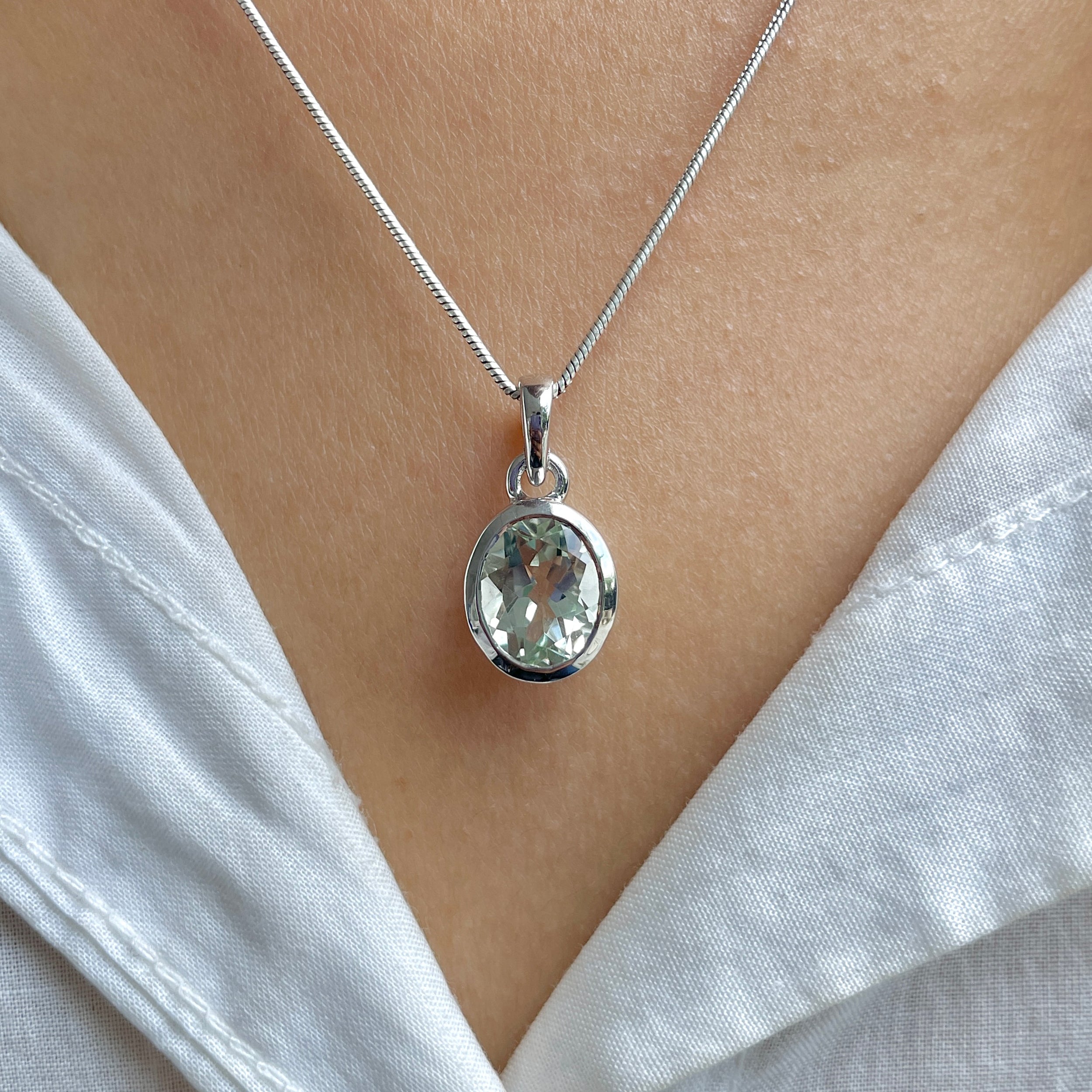 Green Amethyst Pendant-(GRA-RDP-734.)