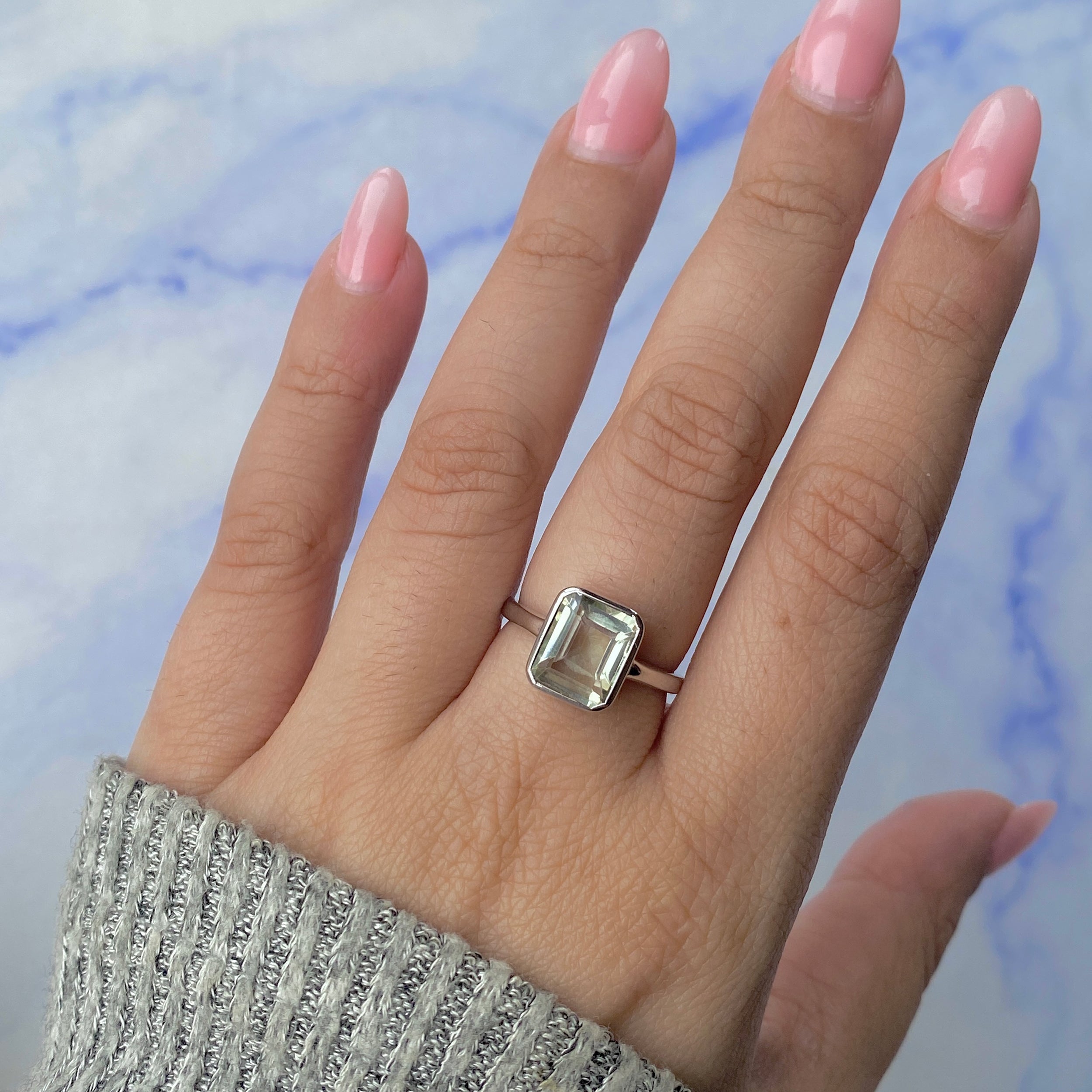 Green Amethyst Ring-(GRA-RDR-1926.)