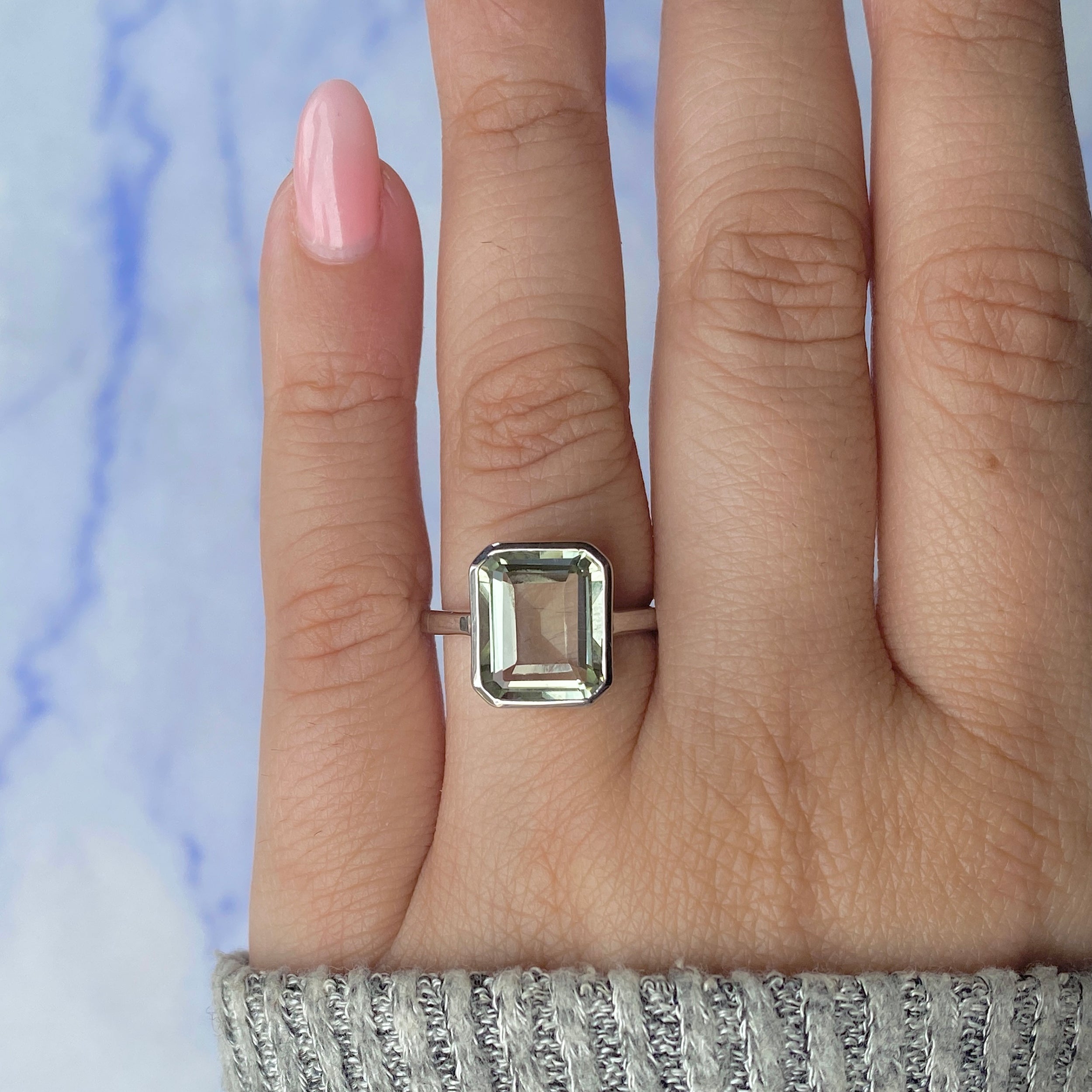 Green Amethyst Ring-(GRA-RDR-1927.)