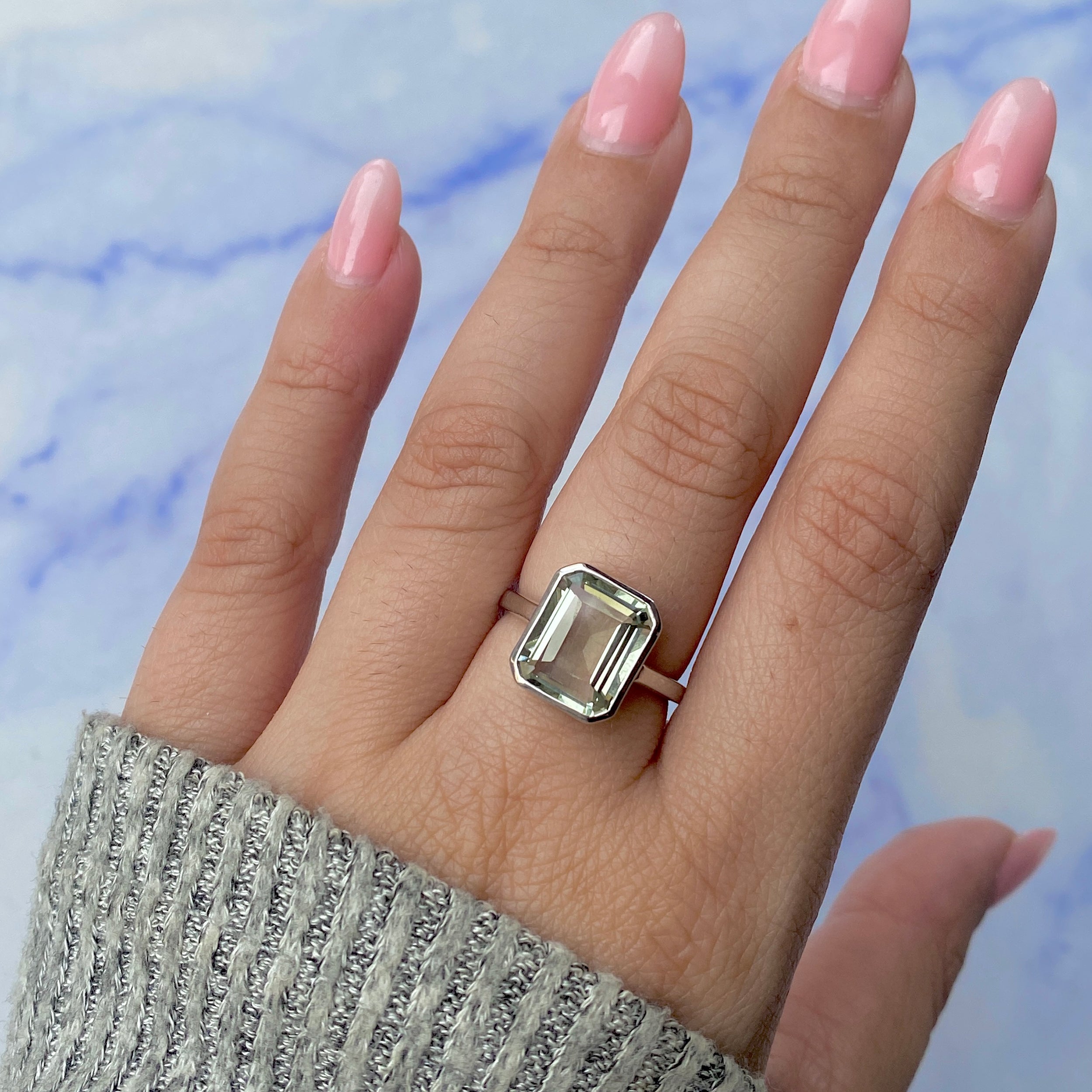 Green Amethyst Ring-(GRA-RDR-1927.)
