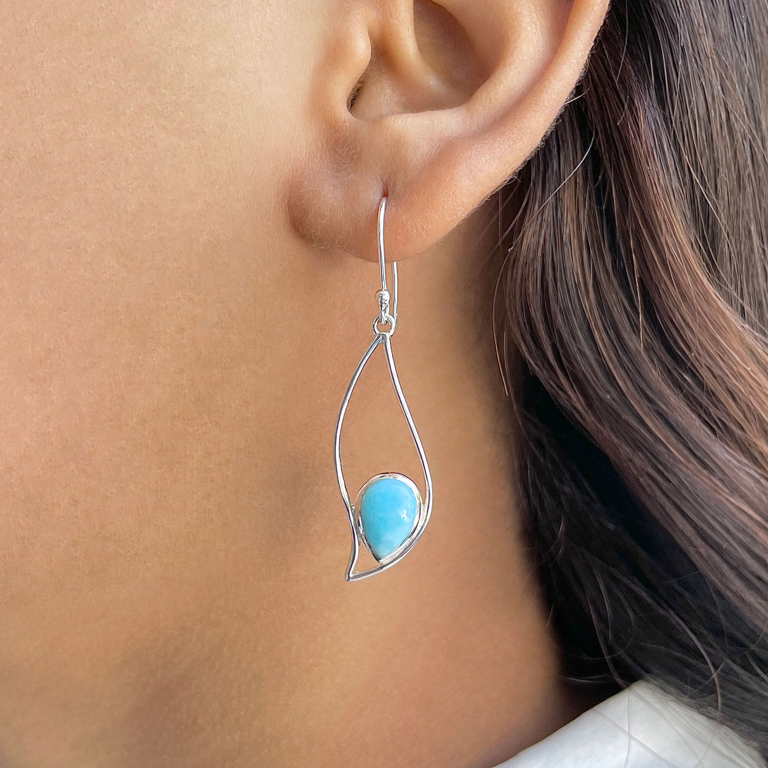 Larimar Earring-(LAR-RDE-113.)