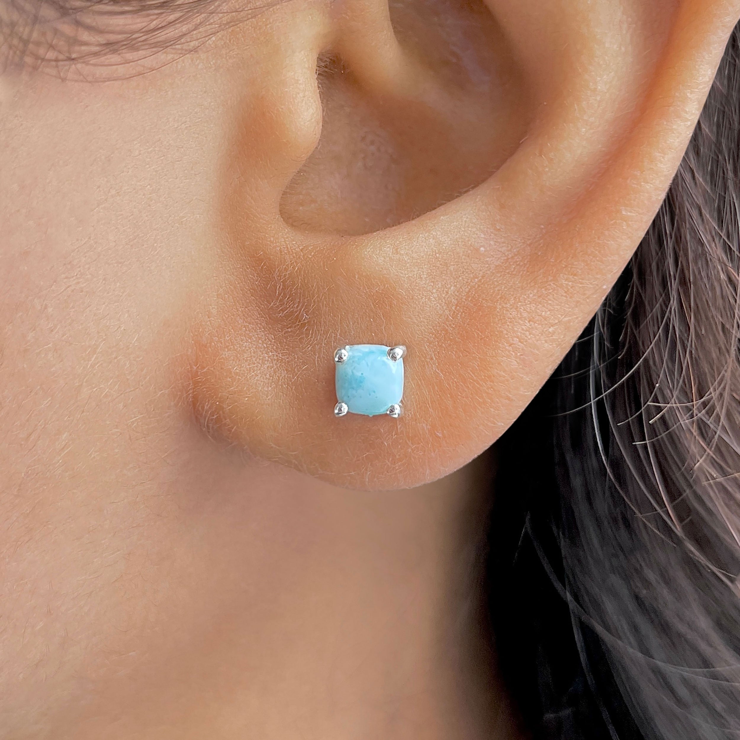 Larimar Stud Earring-(LAR-RDE-1161.)