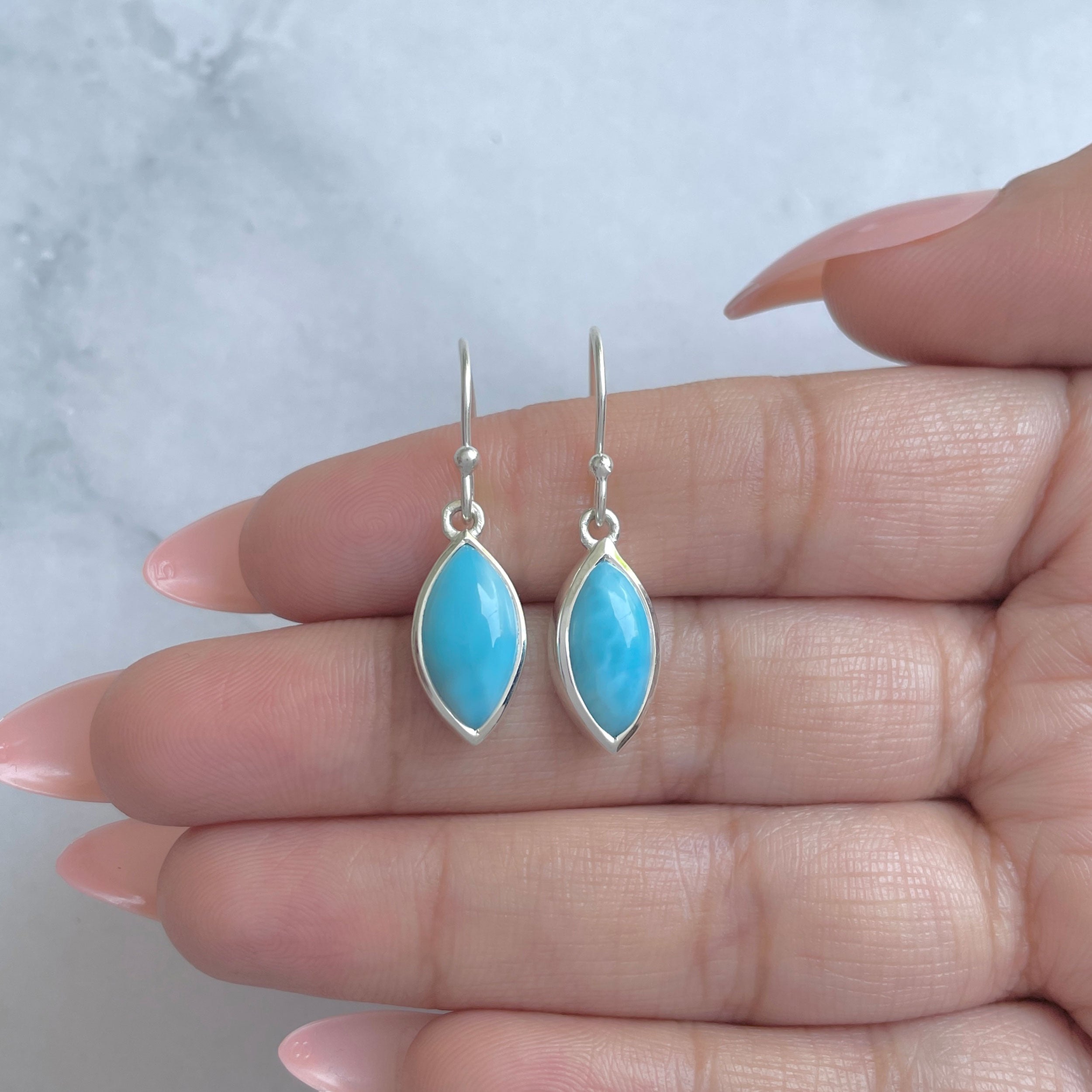 Larimar Earring-(LAR-RDE-1225.)