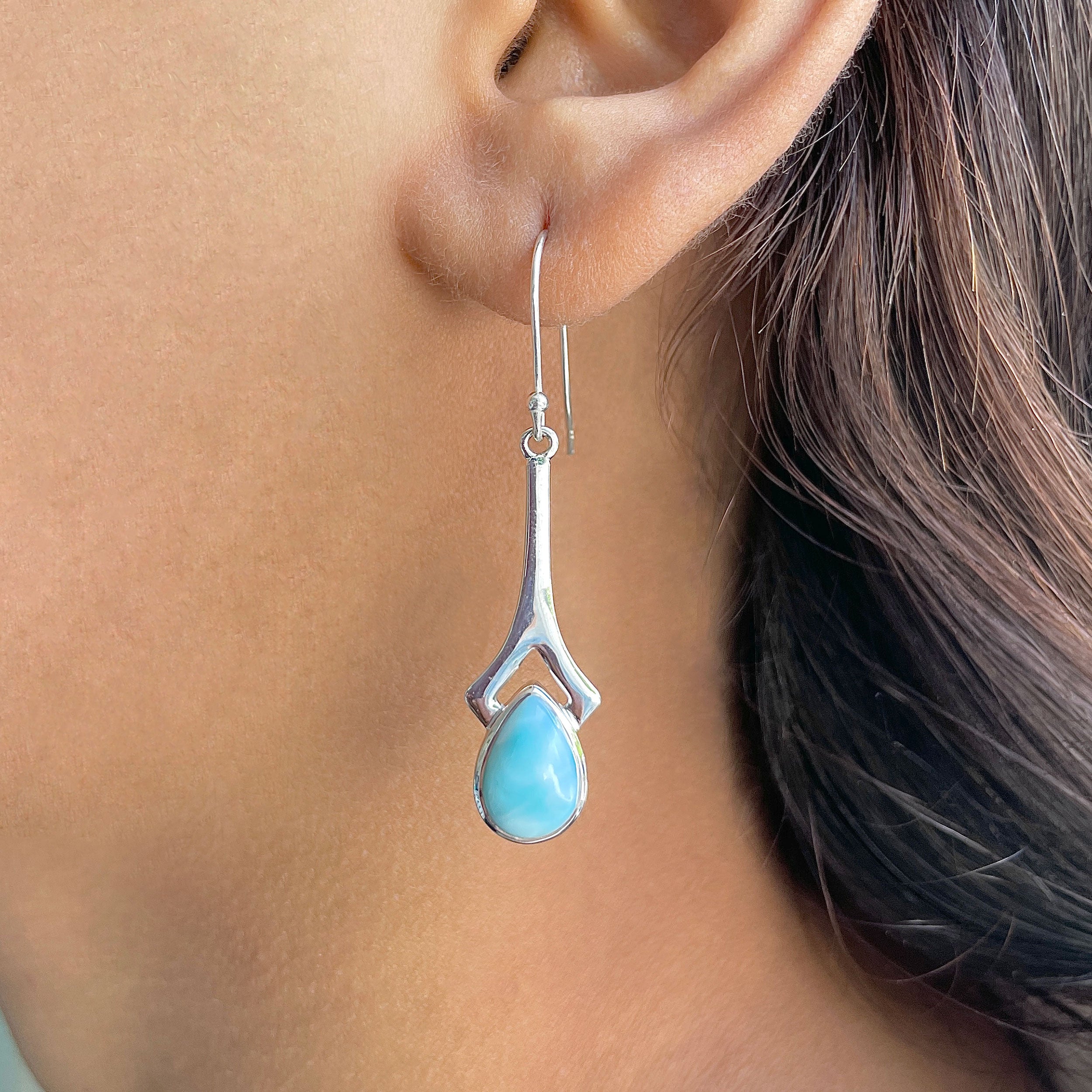 Larimar Earring-(LAR-RDE-153.)