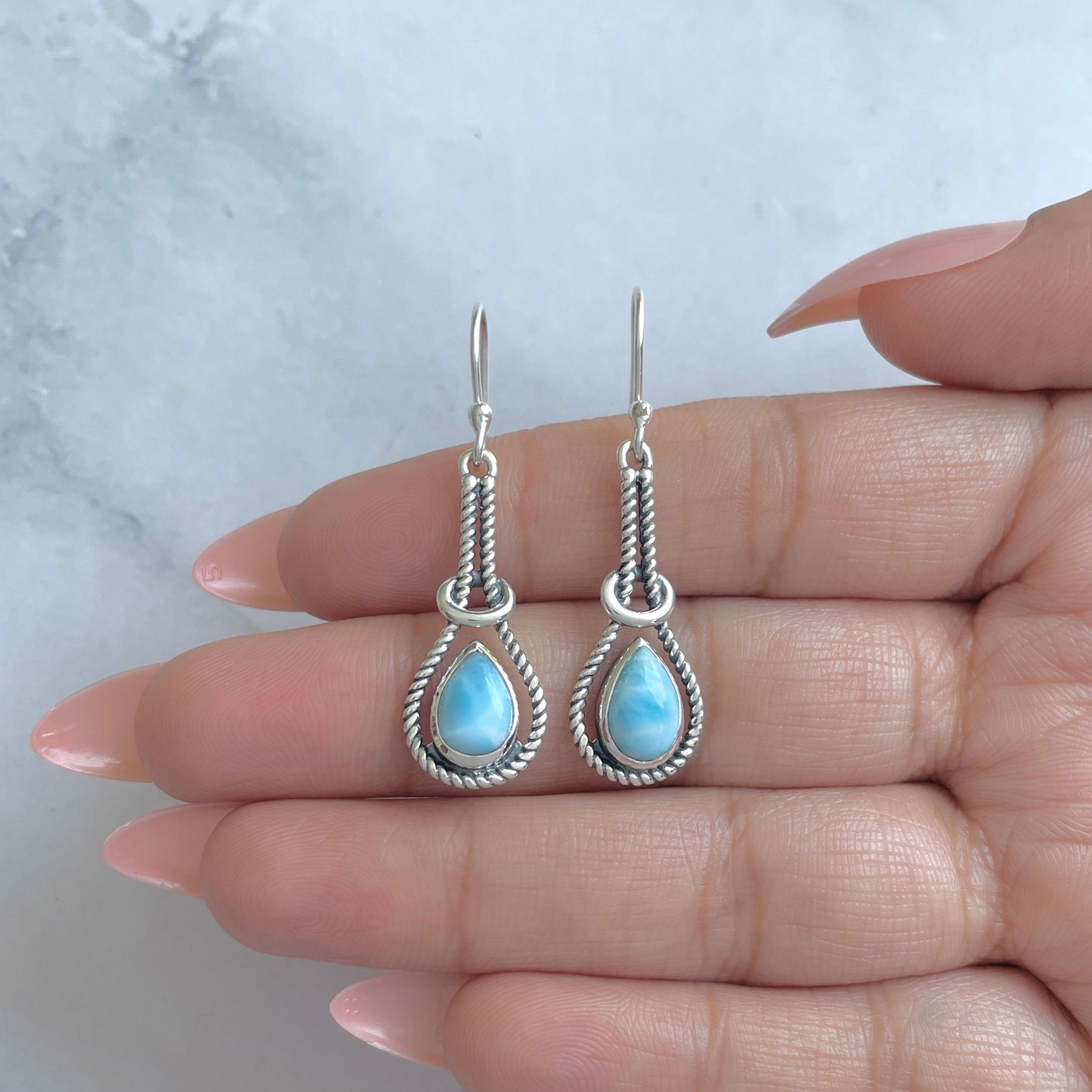 Larimar Earring-(LAR-RDE-197.)