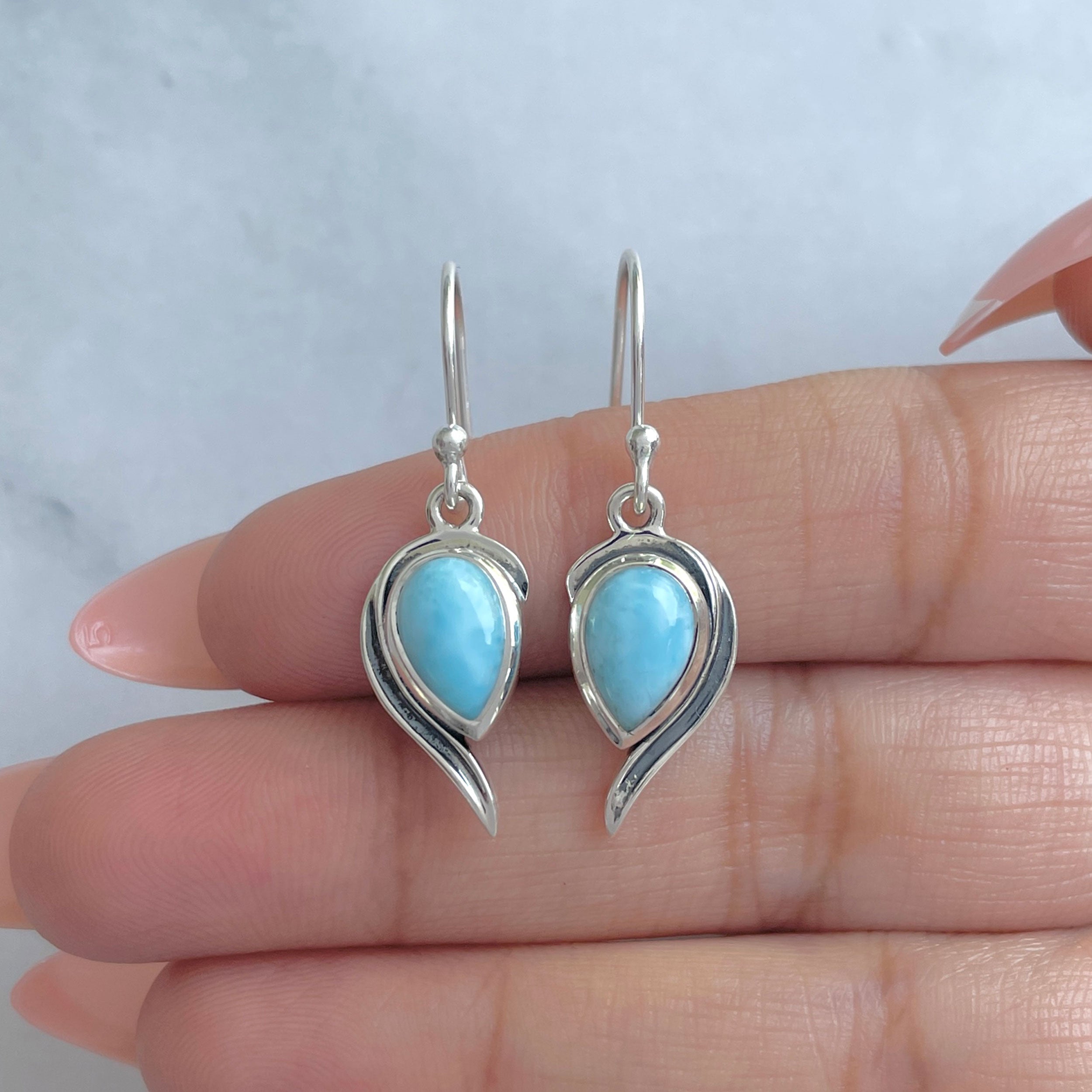 Larimar Earring-(LAR-RDE-307.)