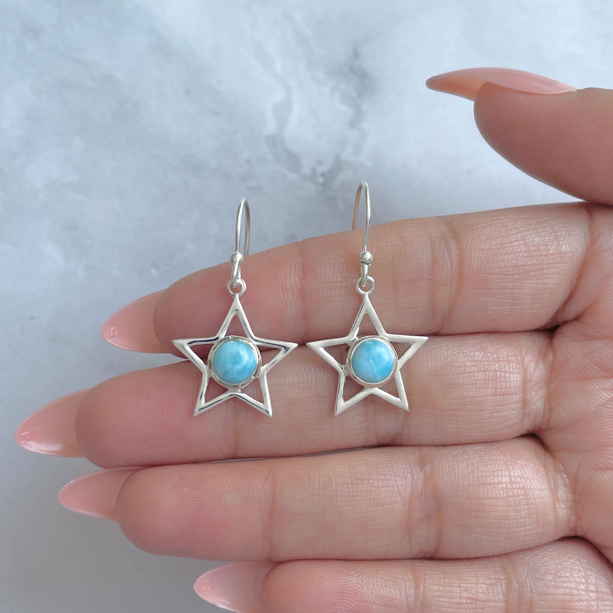 Larimar Earring-(LAR-RDE-567.)