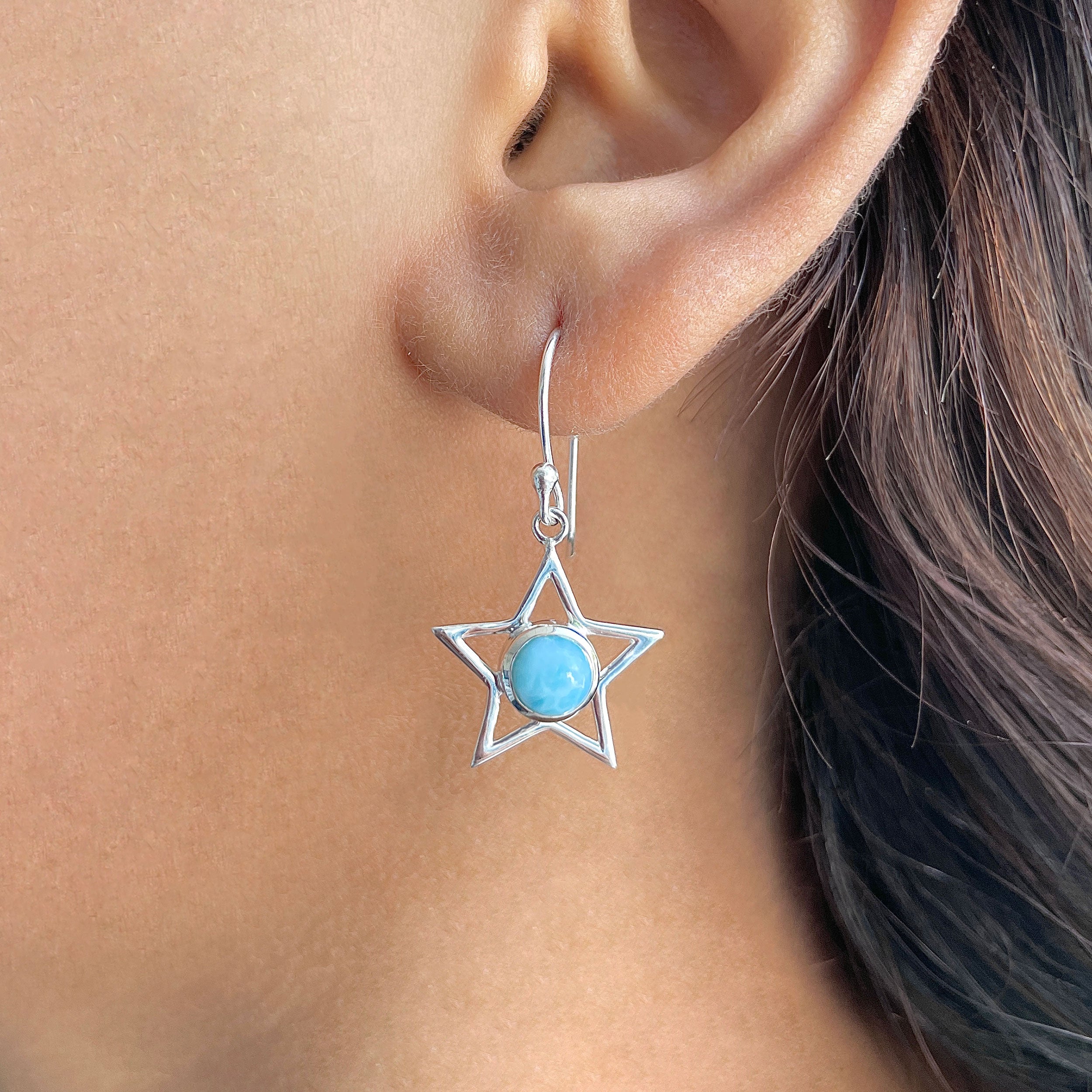 Larimar Earring-(LAR-RDE-567.)