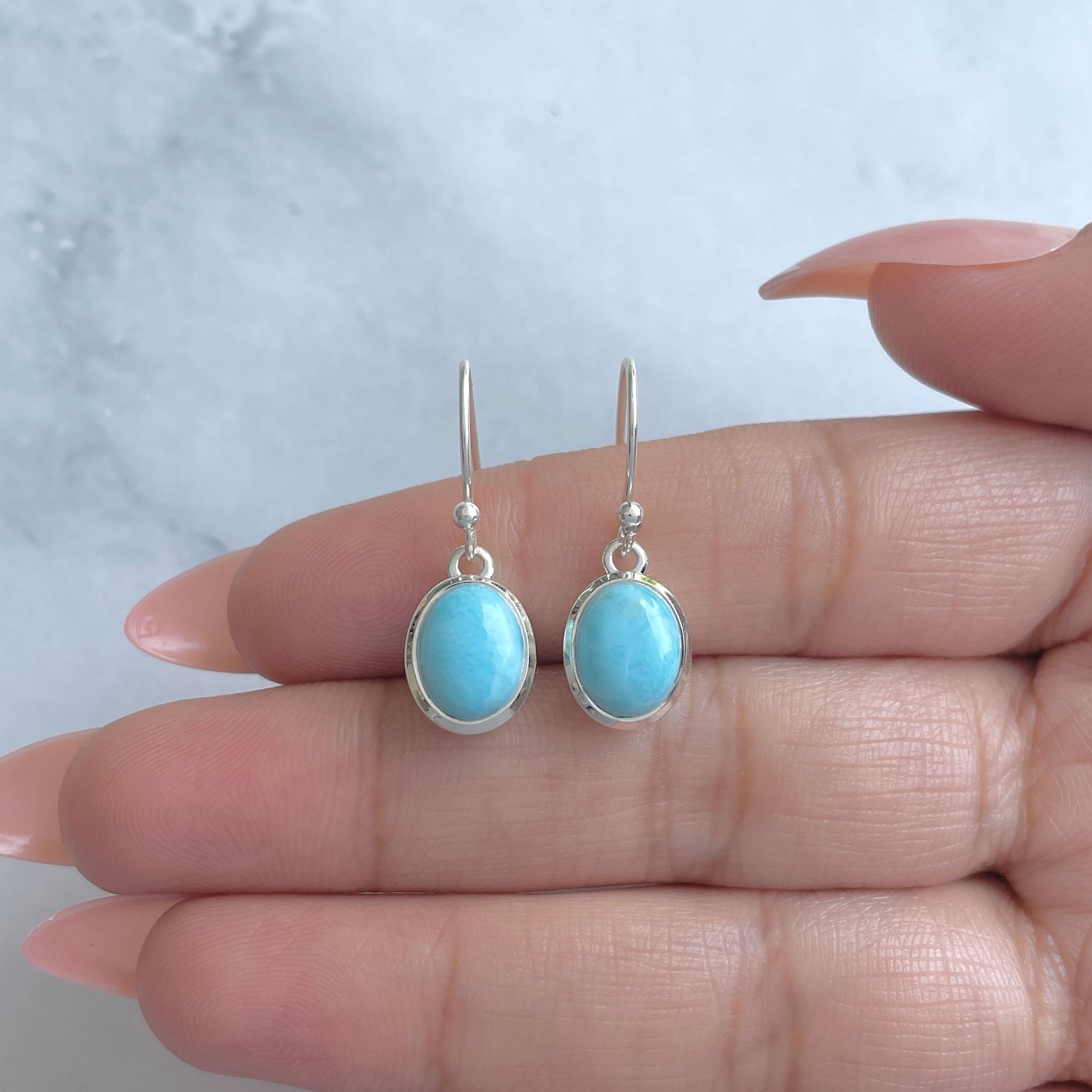 Larimar Earring-(LAR-RDE-685.)