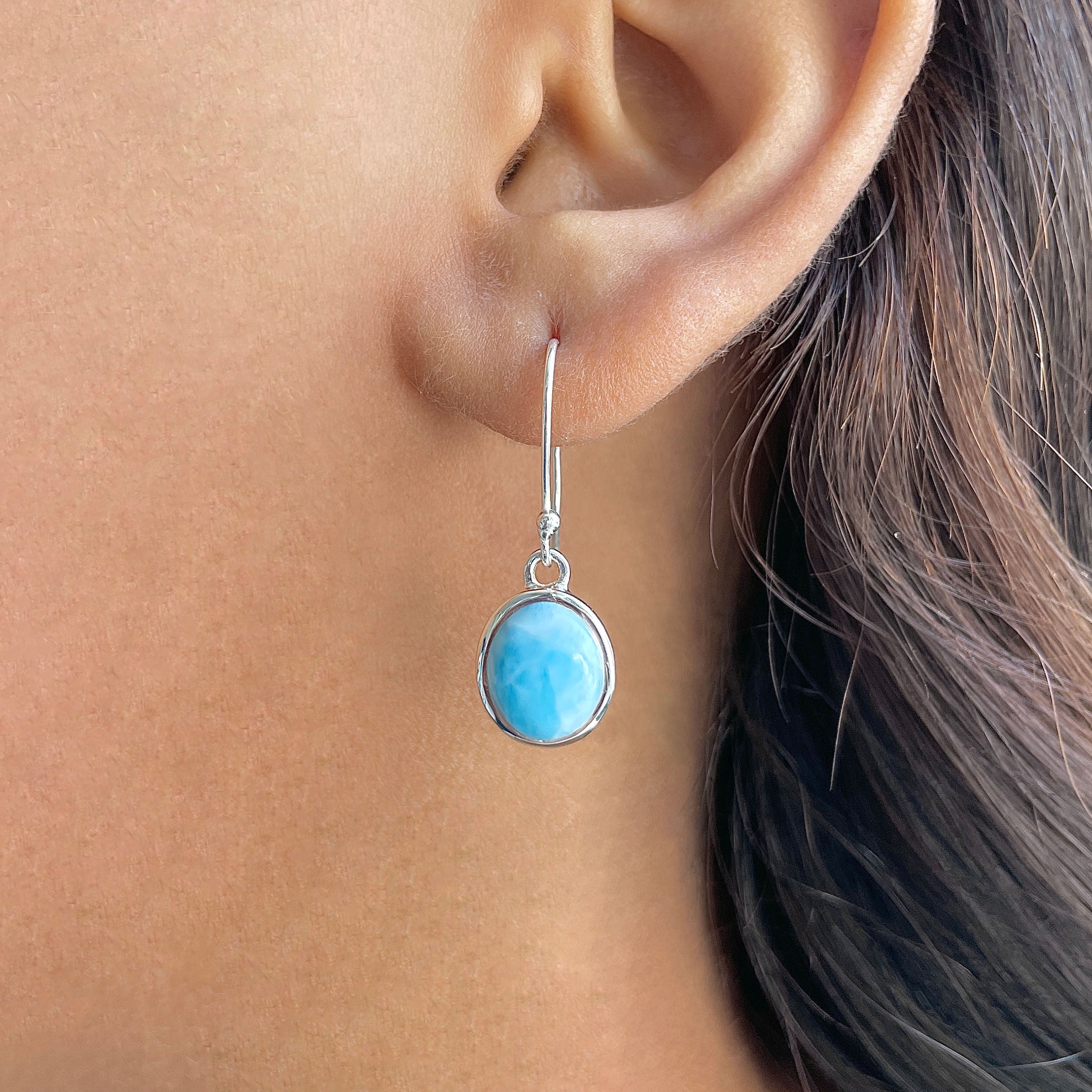 Larimar Earring-(LAR-RDE-779.)