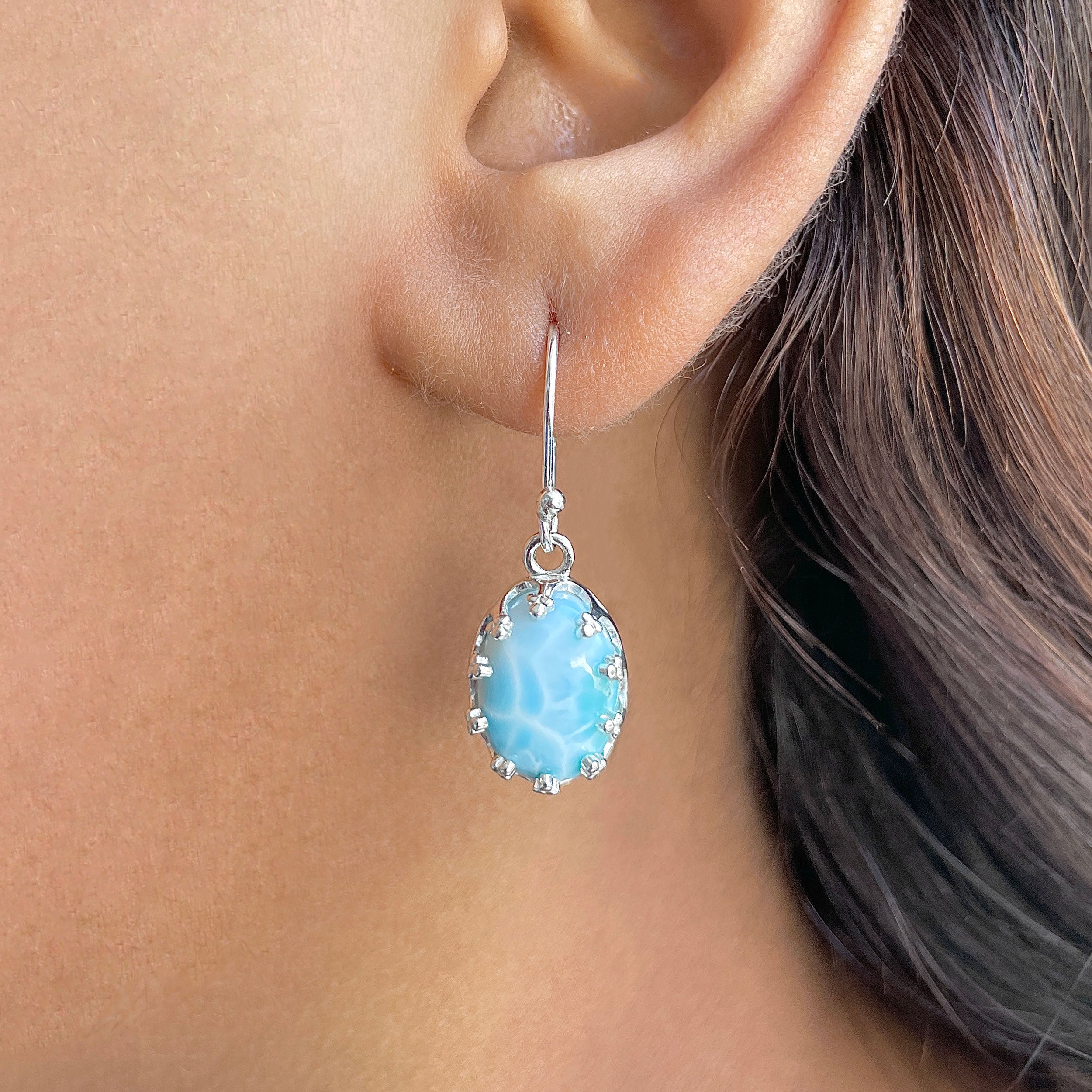 Larimar Earring-(LAR-RDE-833.)