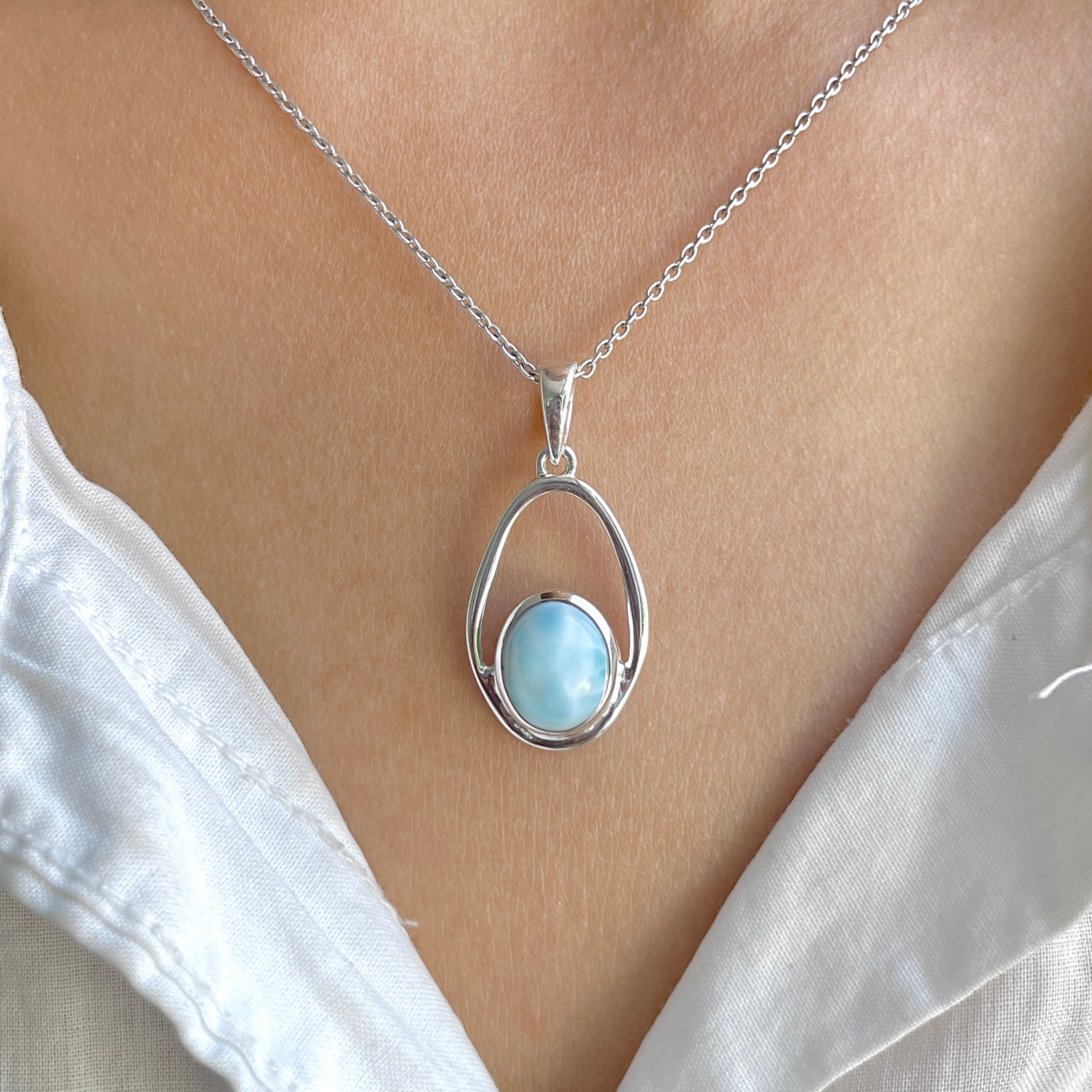Larimar Pendant-(LAR-RDEP-116.)