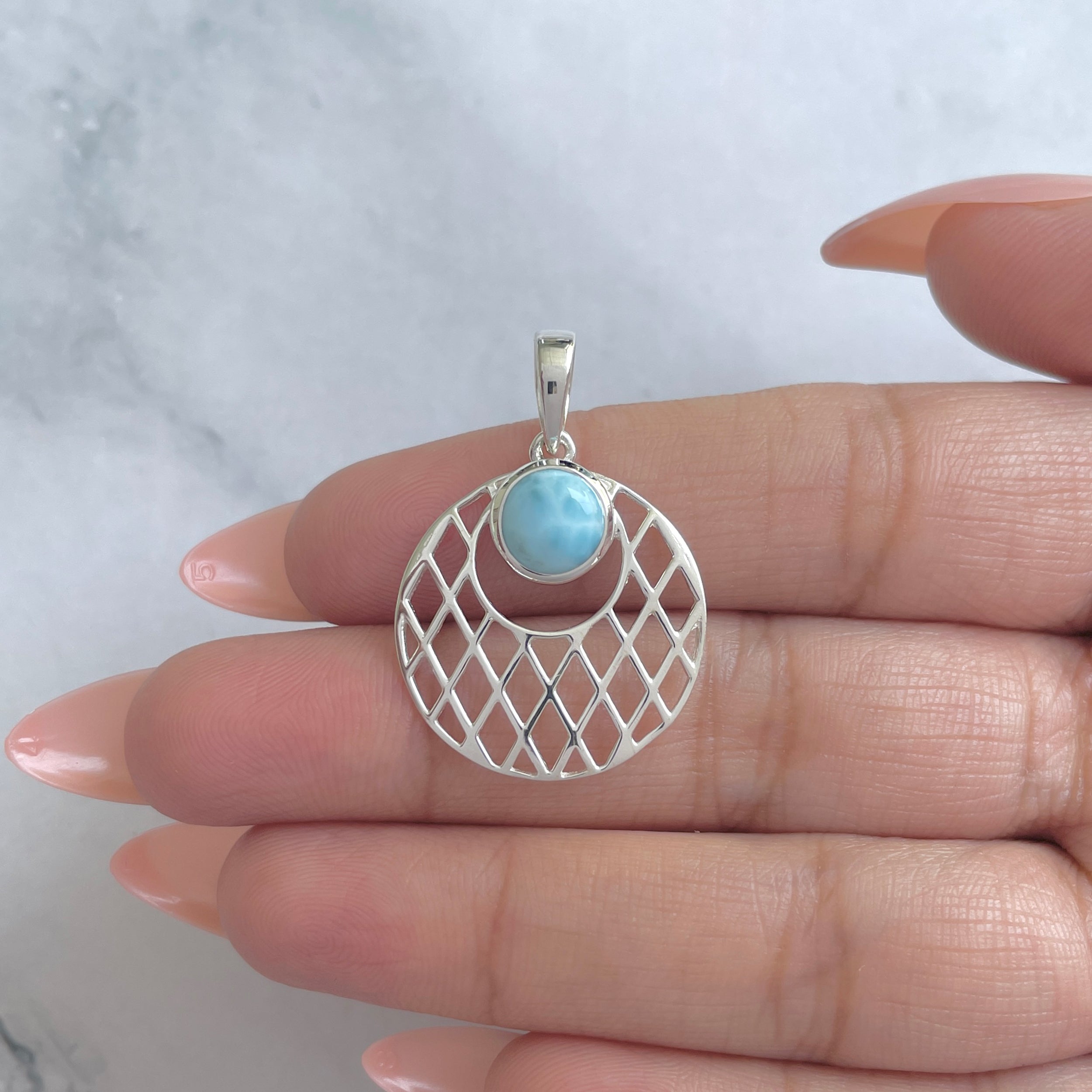 Larimar Pendant-(LAR-RDEP-151.)