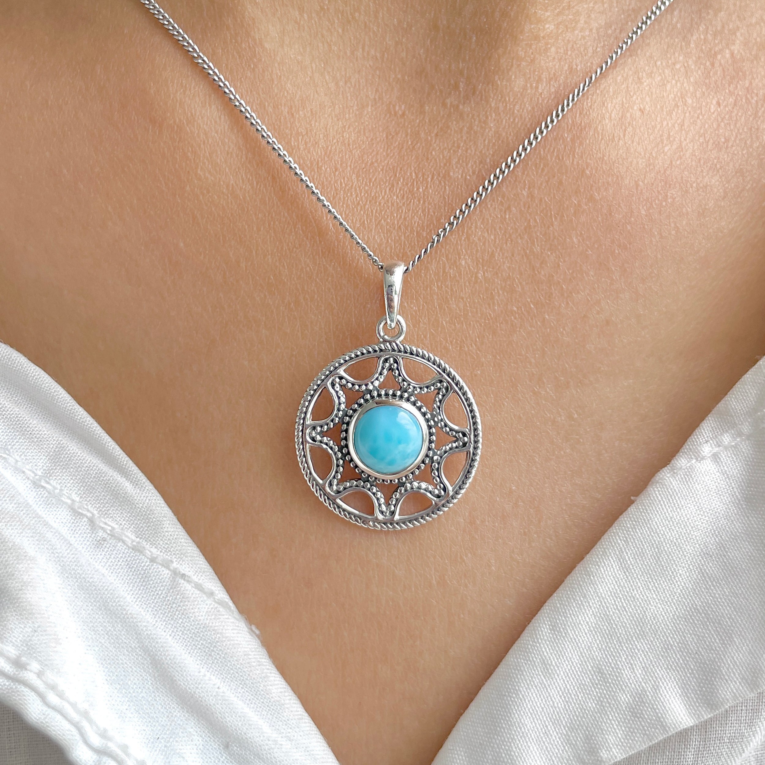 Larimar Pendant-(LAR-RDEP-200.)
