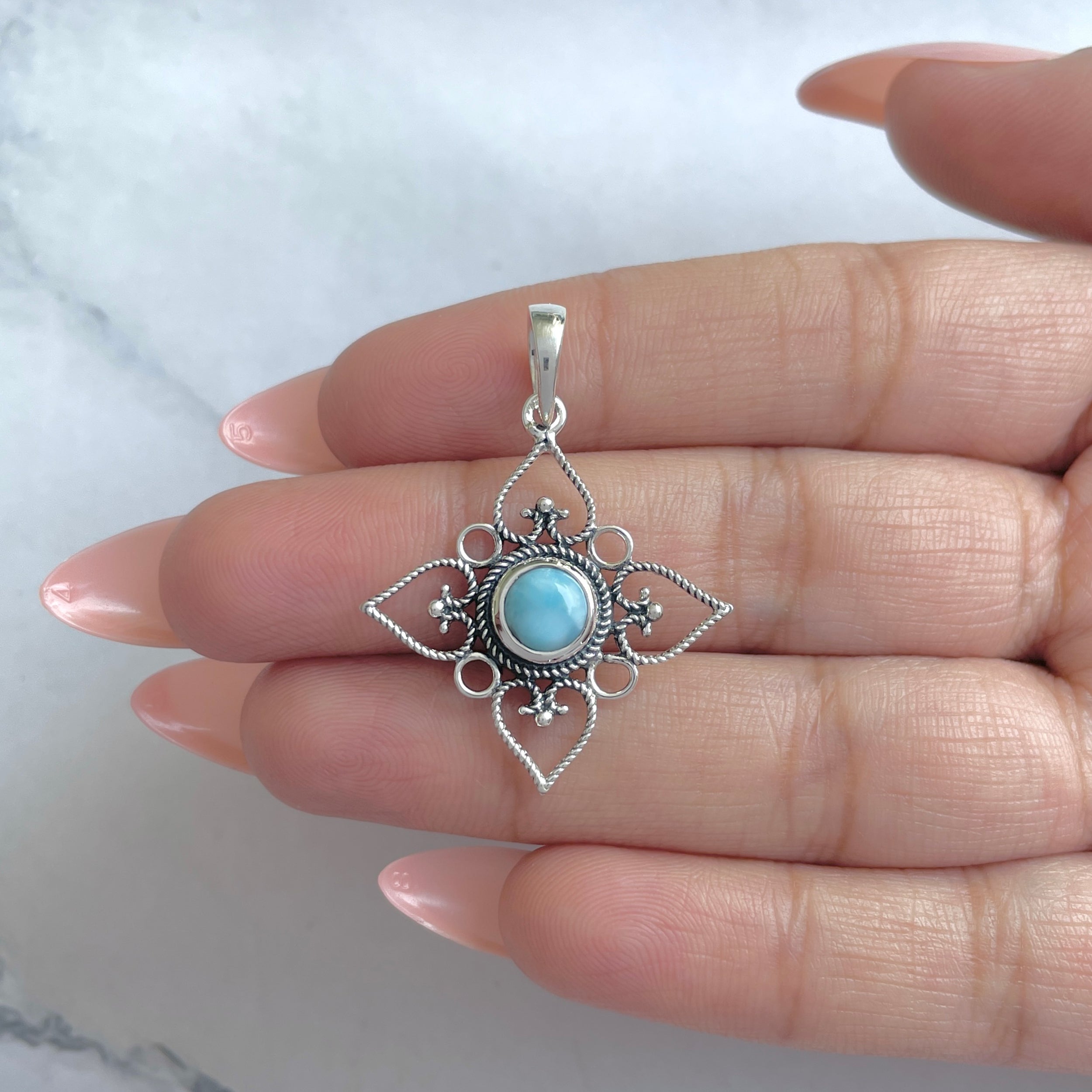 Larimar Pendant-(LAR-RDEP-206.)