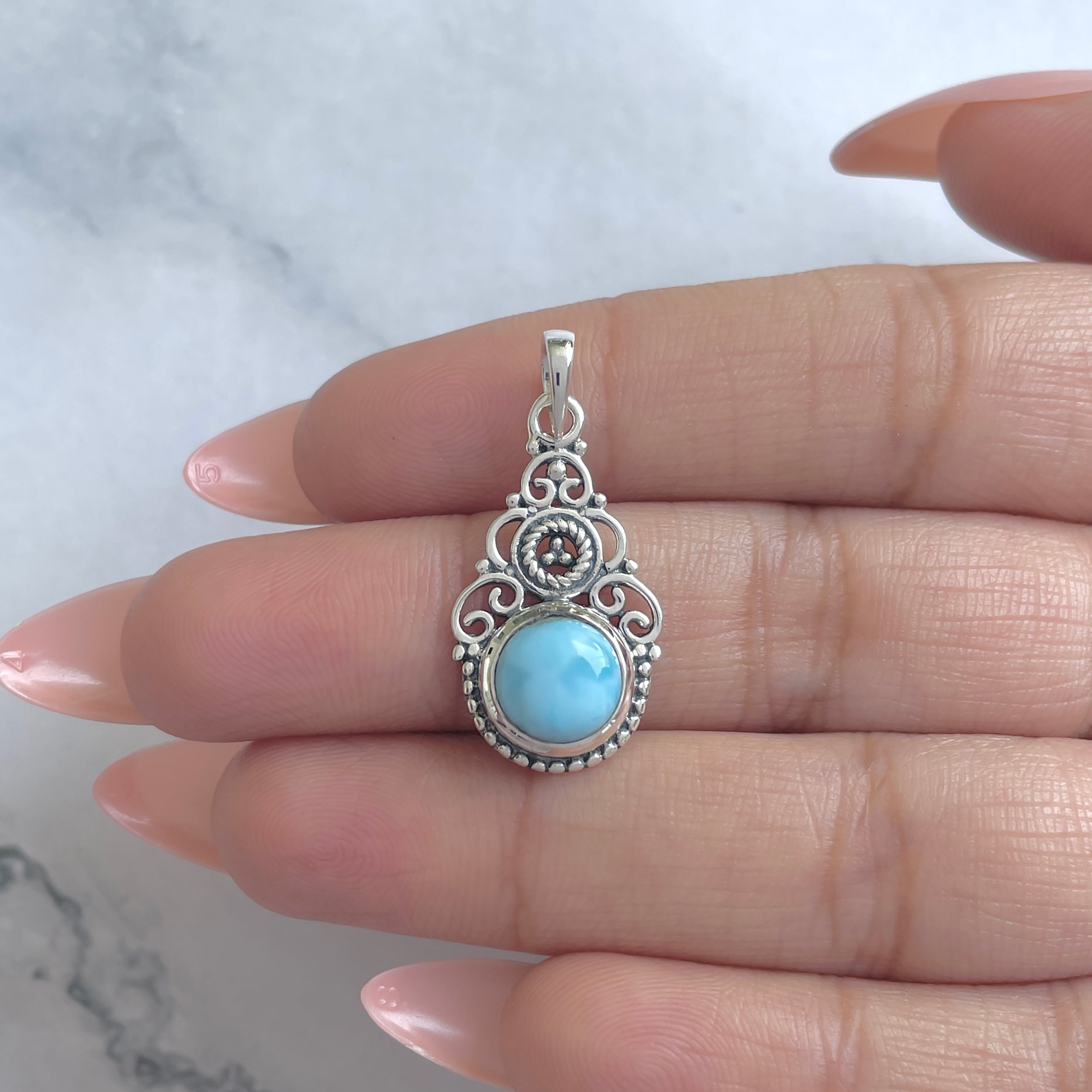 Larimar Pendant-(LAR-RDEP-209.)