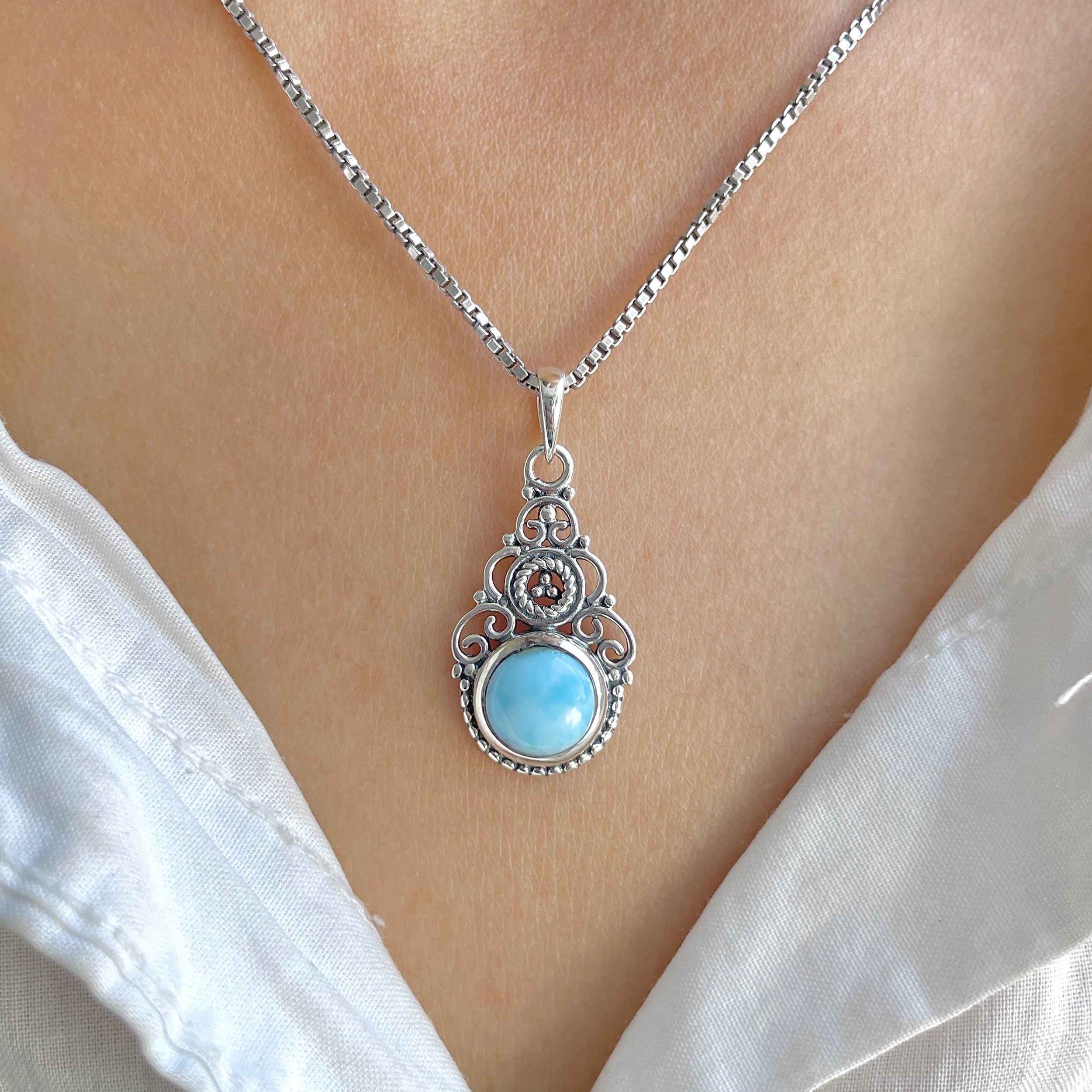 Larimar Pendant-(LAR-RDEP-209.)