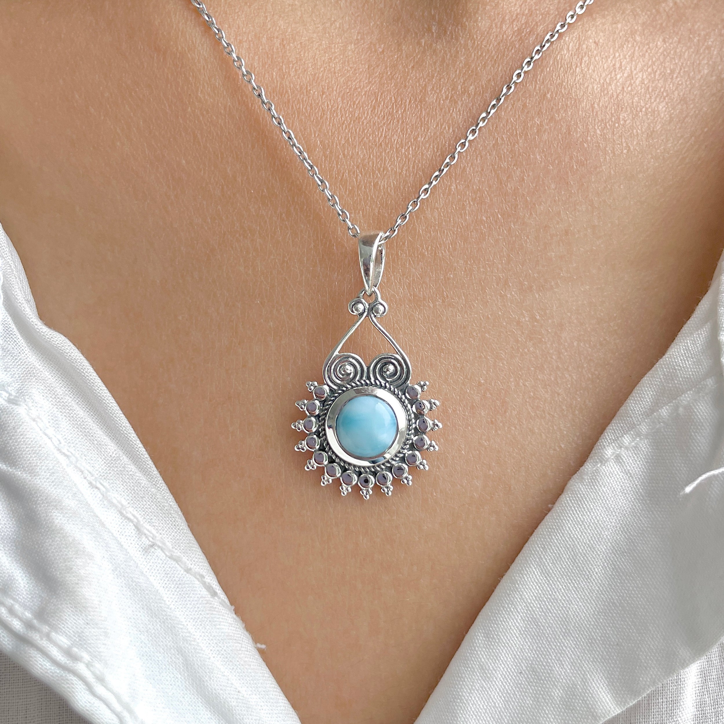 Larimar Pendant-(LAR-RDEP-213.)