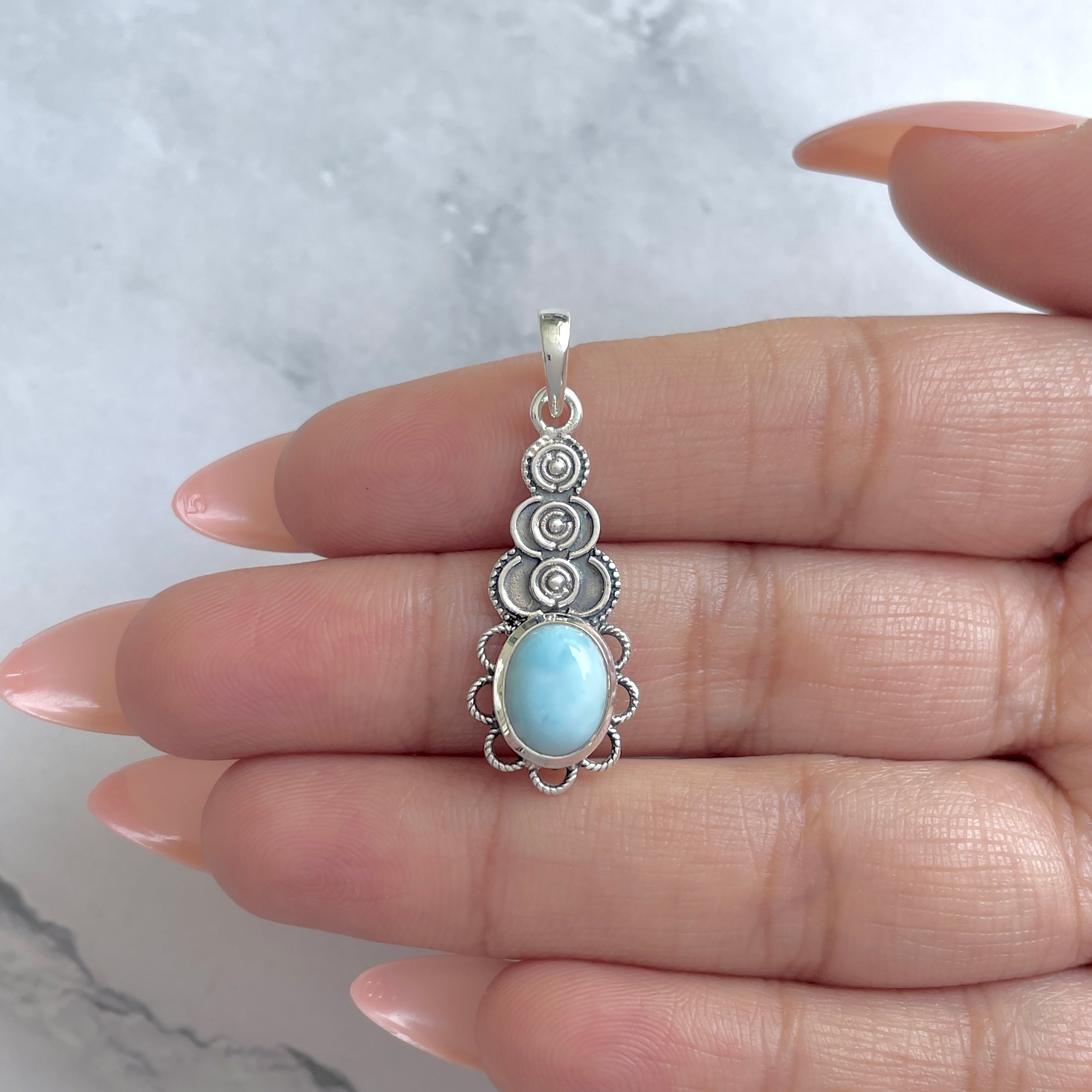 Larimar Pendant-(LAR-RDEP-214.)