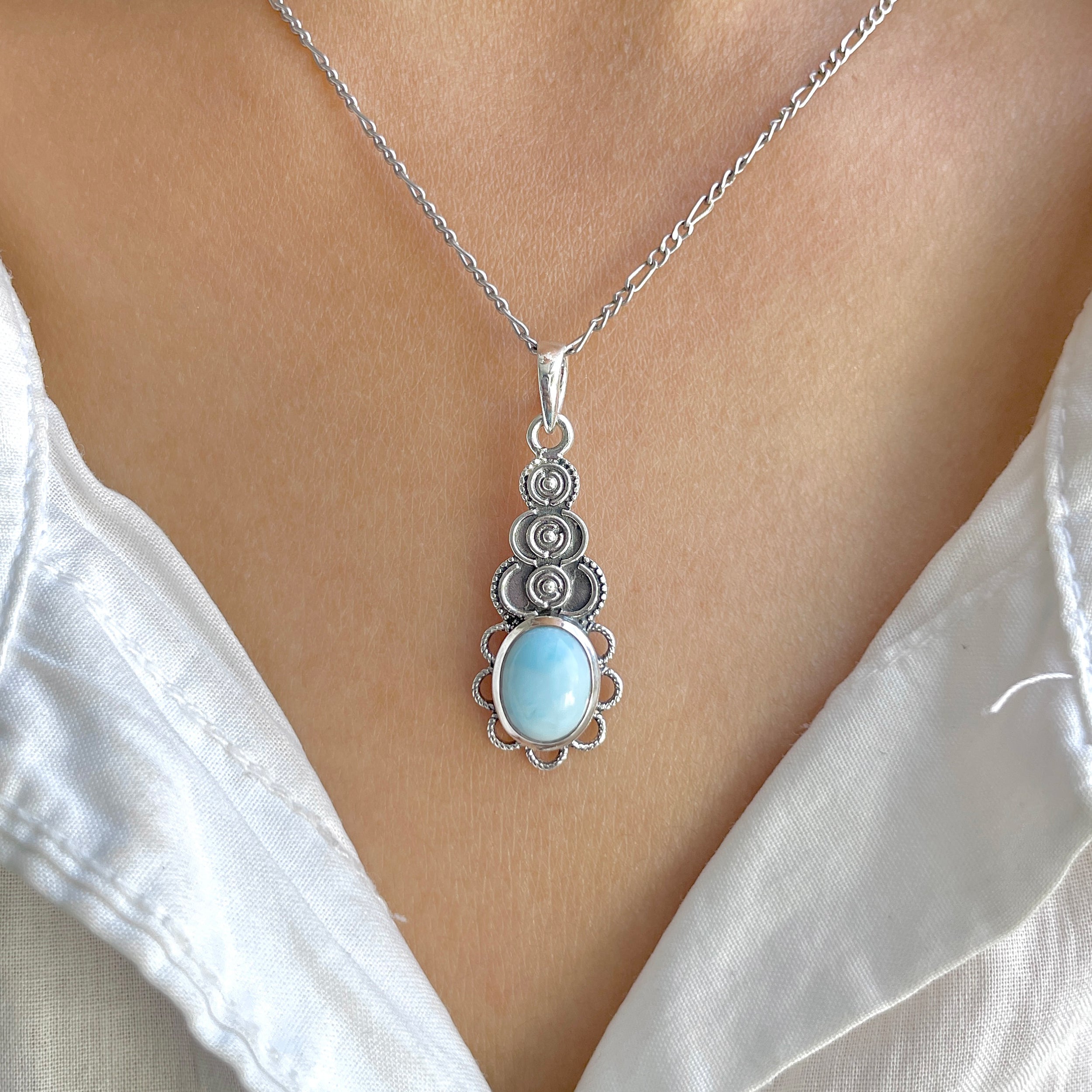 Larimar Pendant-(LAR-RDEP-214.)