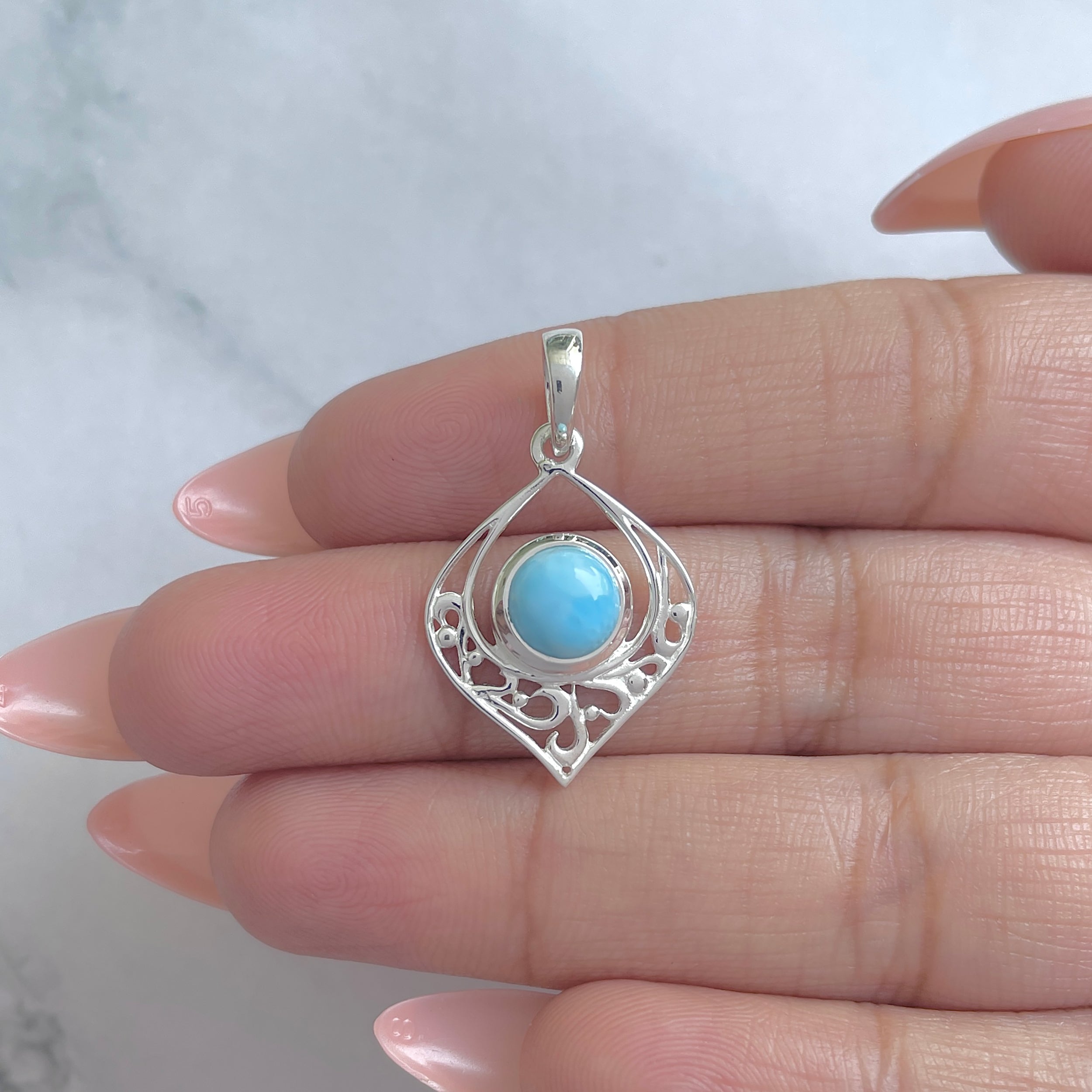 Larimar Pendant-(LAR-RDEP-228.)
