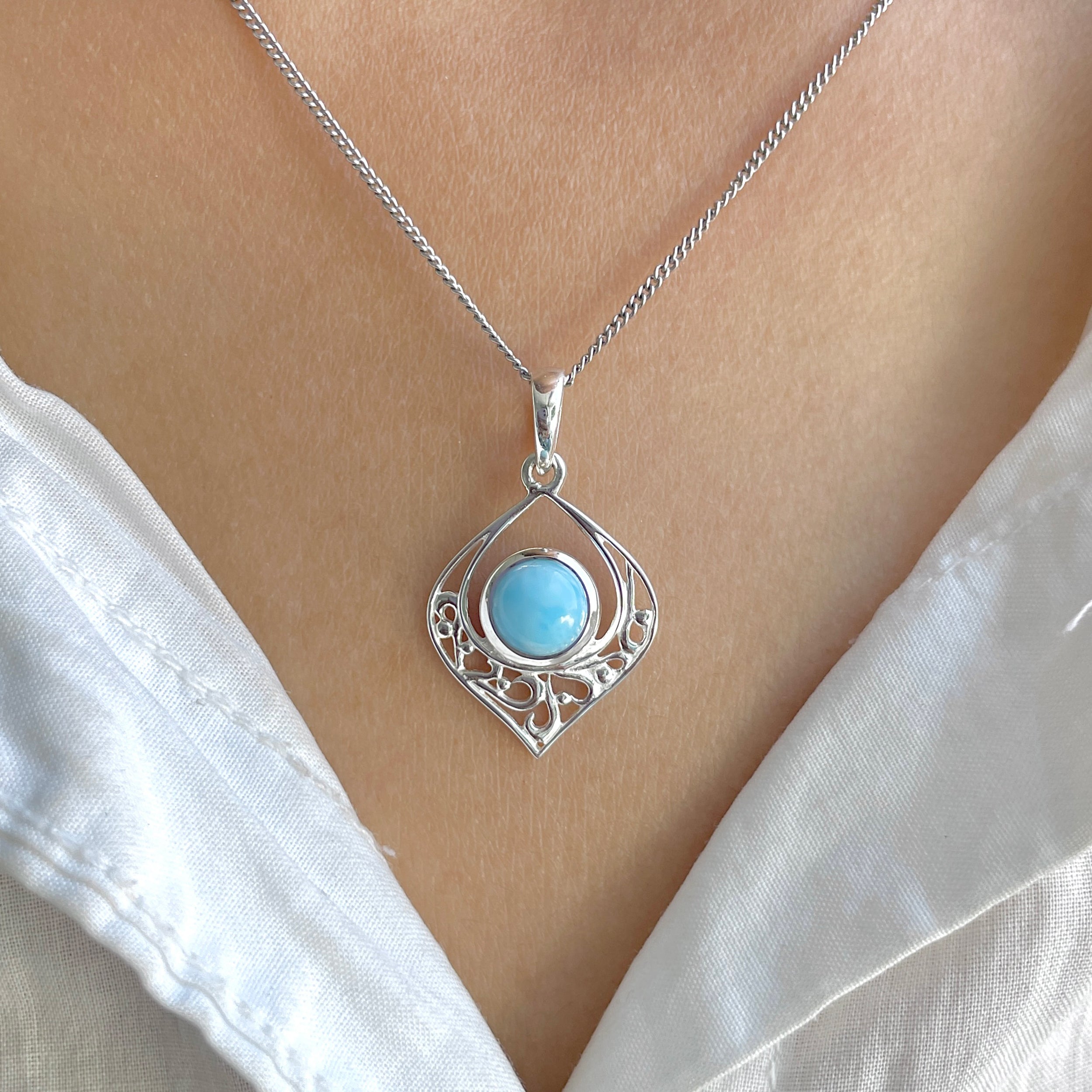 Larimar Pendant-(LAR-RDEP-228.)