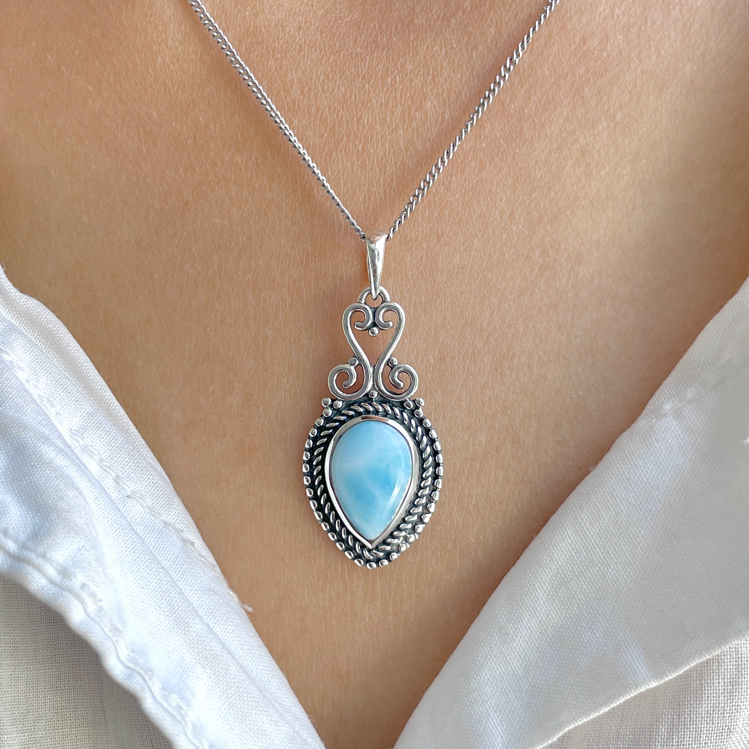 Larimar Pendant-(LAR-RDEP-81.)