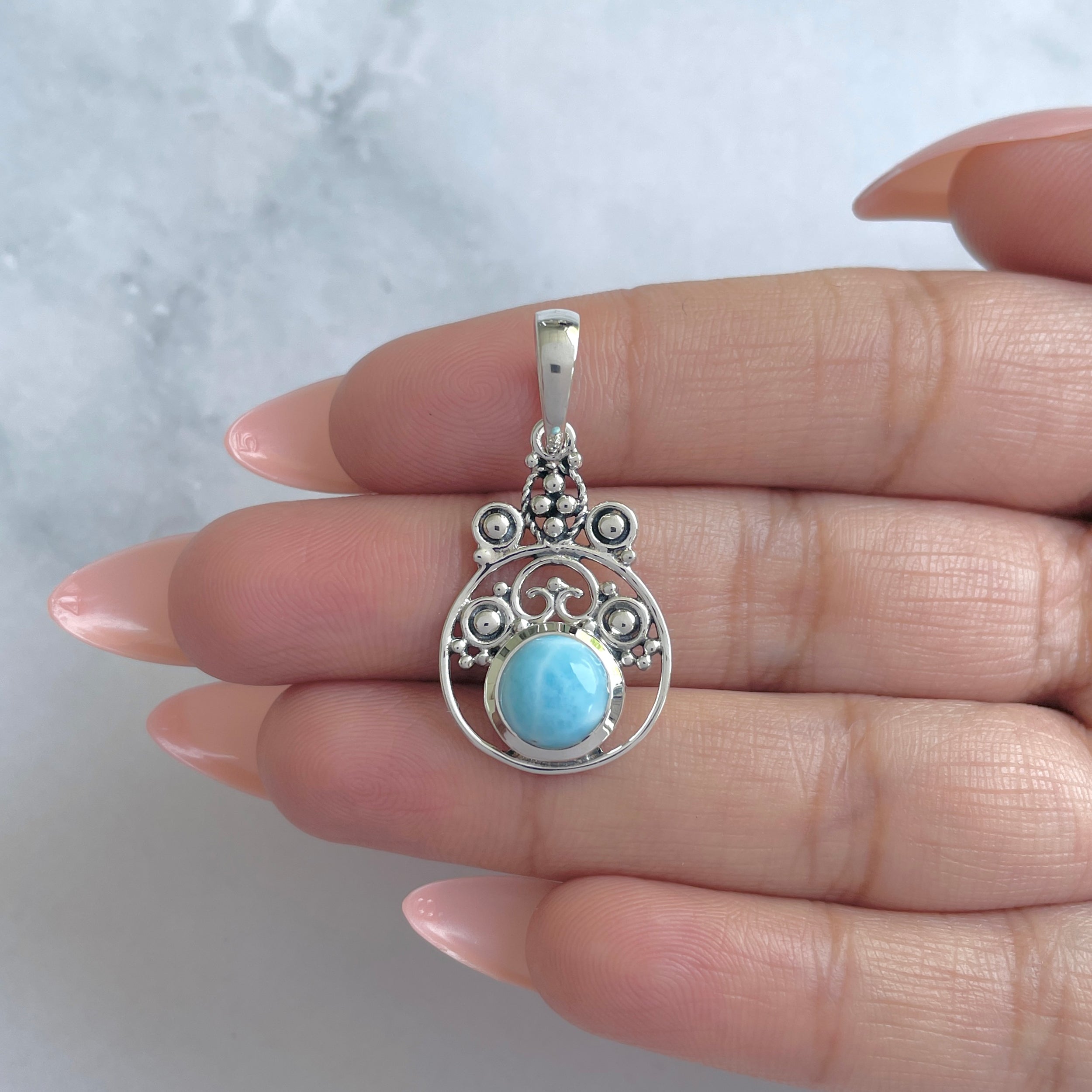 Larimar Pendant-(LAR-RDEP-89.)