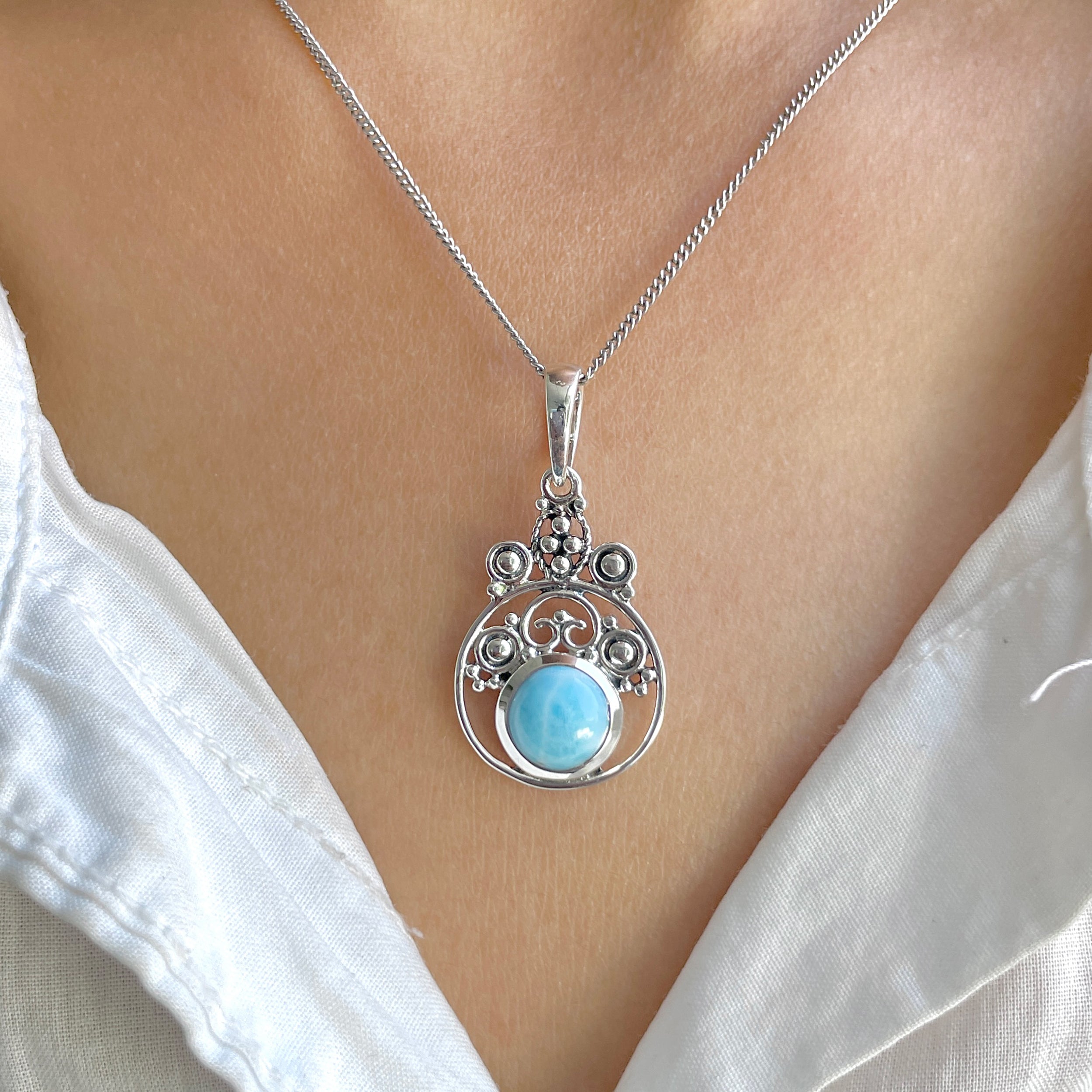 Larimar Pendant-(LAR-RDEP-89.)