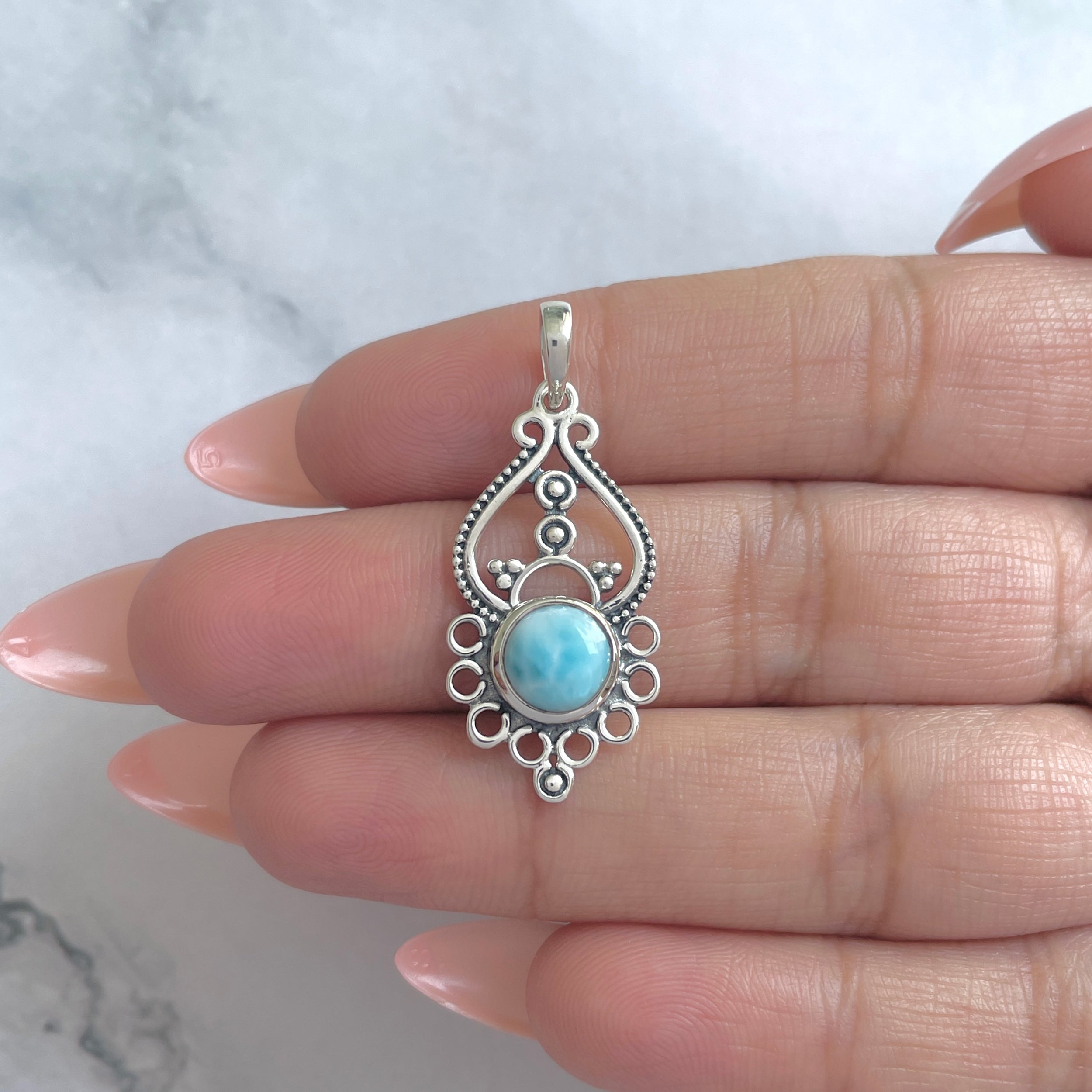 Larimar Pendant-(LAR-RDEP-90.)