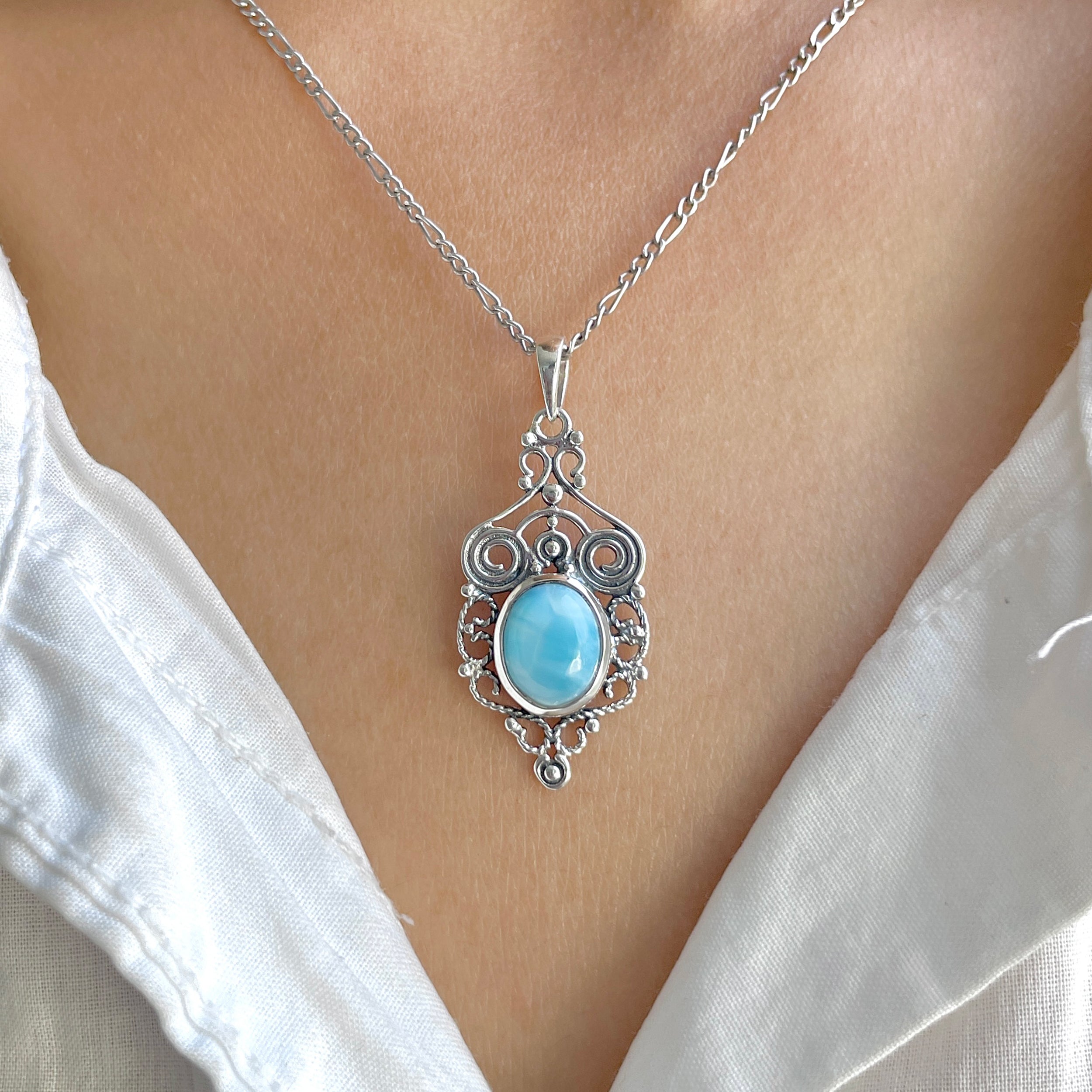 Larimar Pendant-(LAR-RDEP-93.)