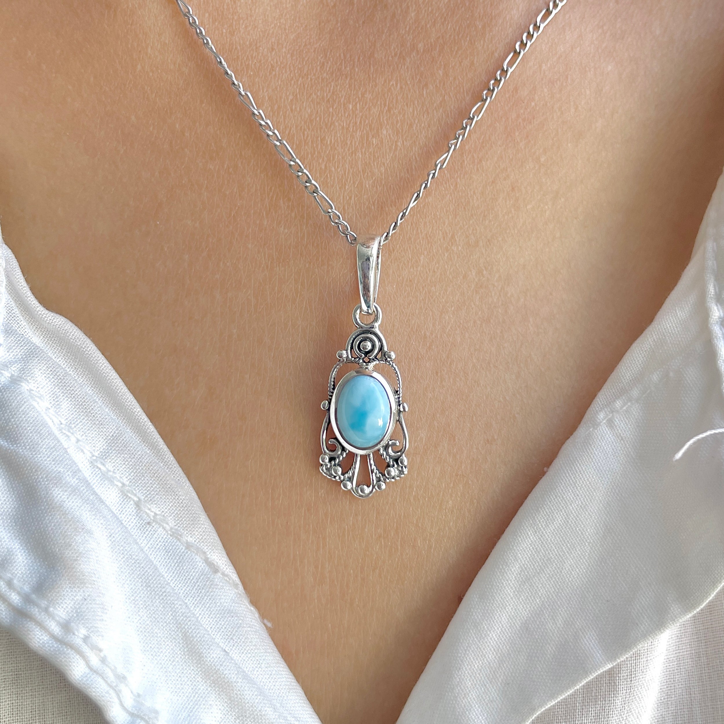 Larimar Pendant-(LAR-RDEP-95.)