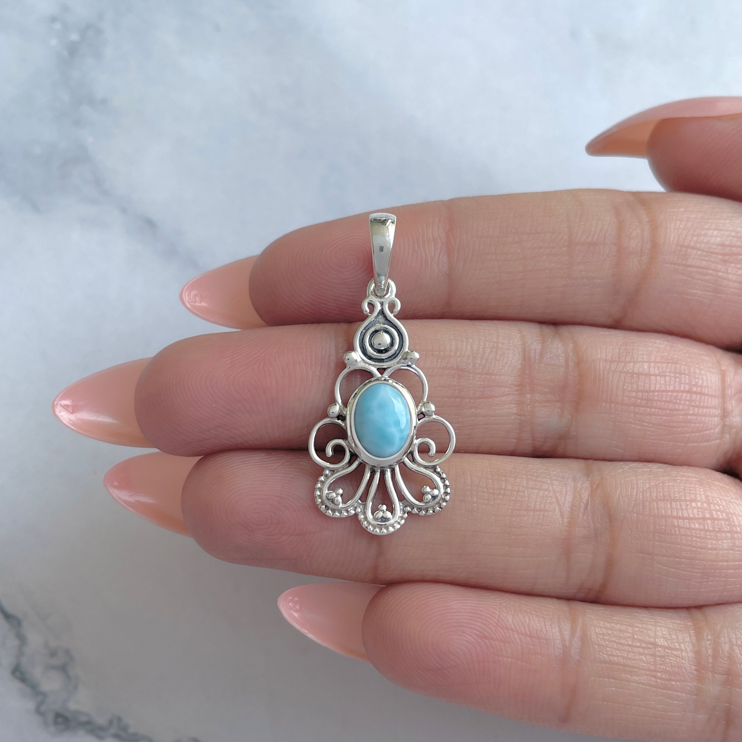 Larimar Pendant-(LAR-RDEP-96.)