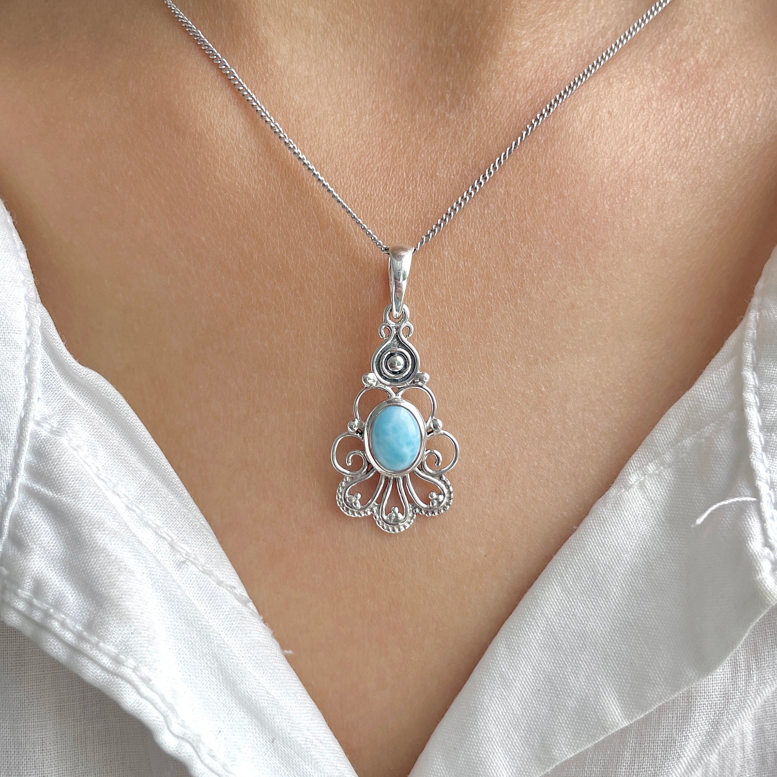 Larimar Pendant-(LAR-RDEP-96.)