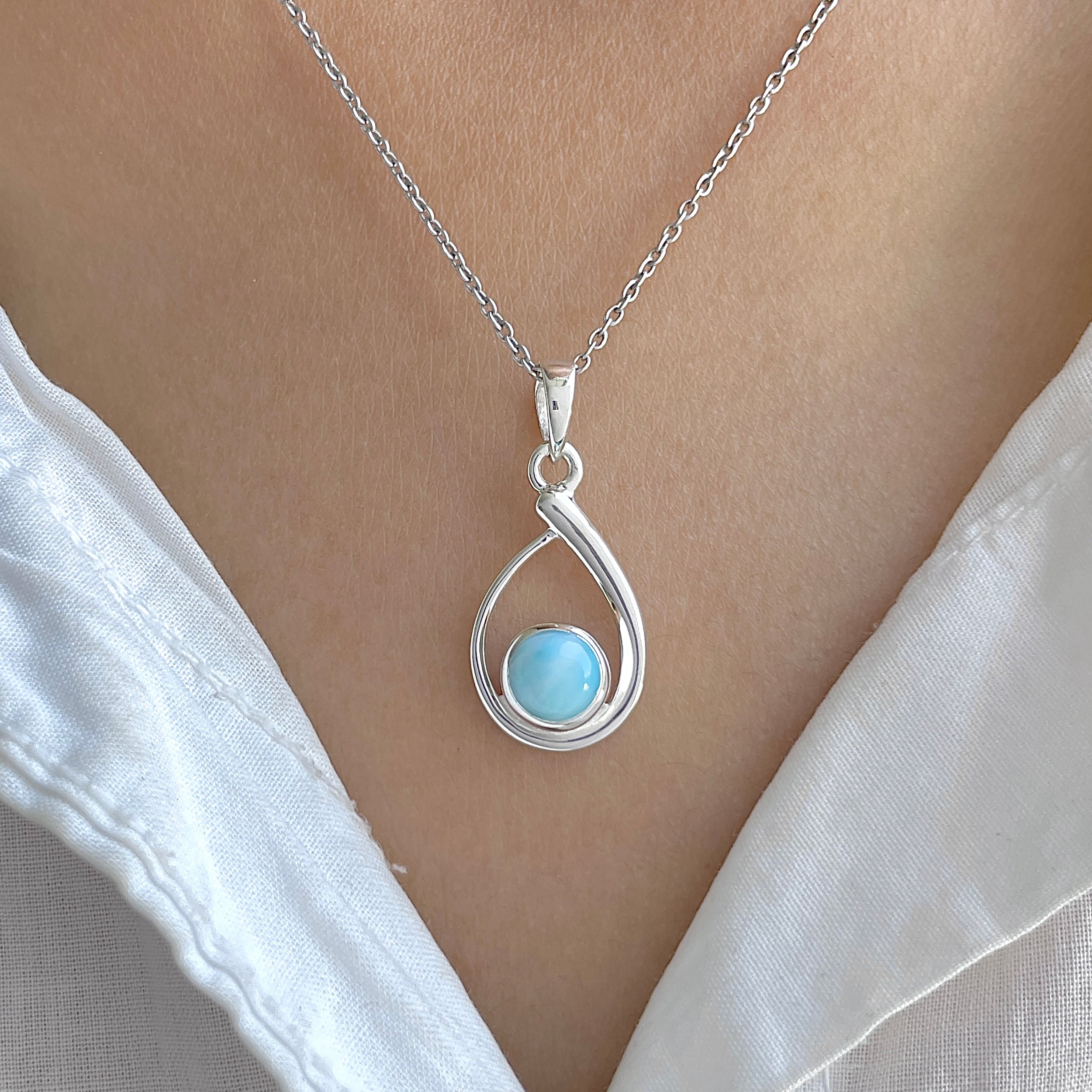 Larimar Pendant-(LAR-RDP-135.)