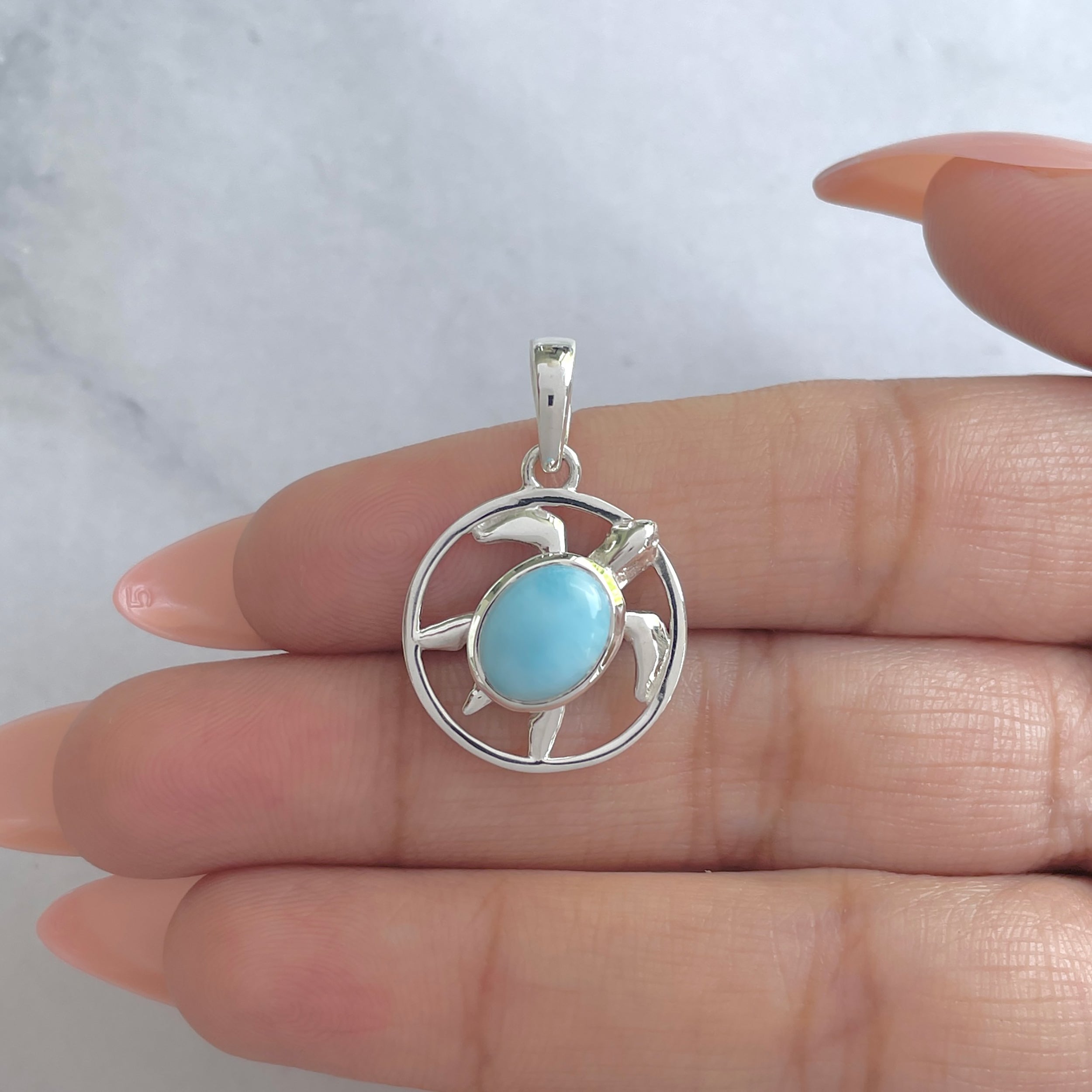 Larimar Pendant-(LAR-RDP-238.)