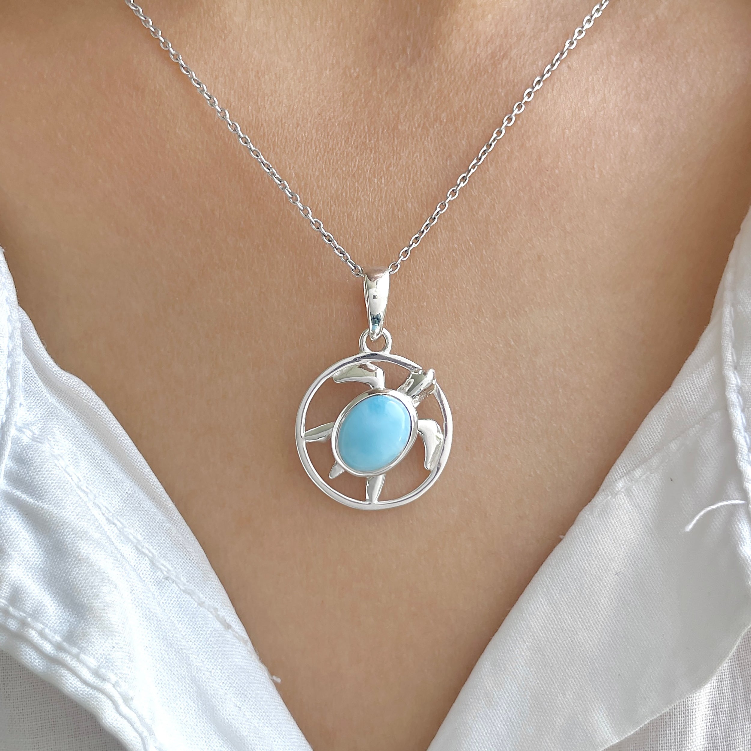 Larimar Pendant-(LAR-RDP-238.)