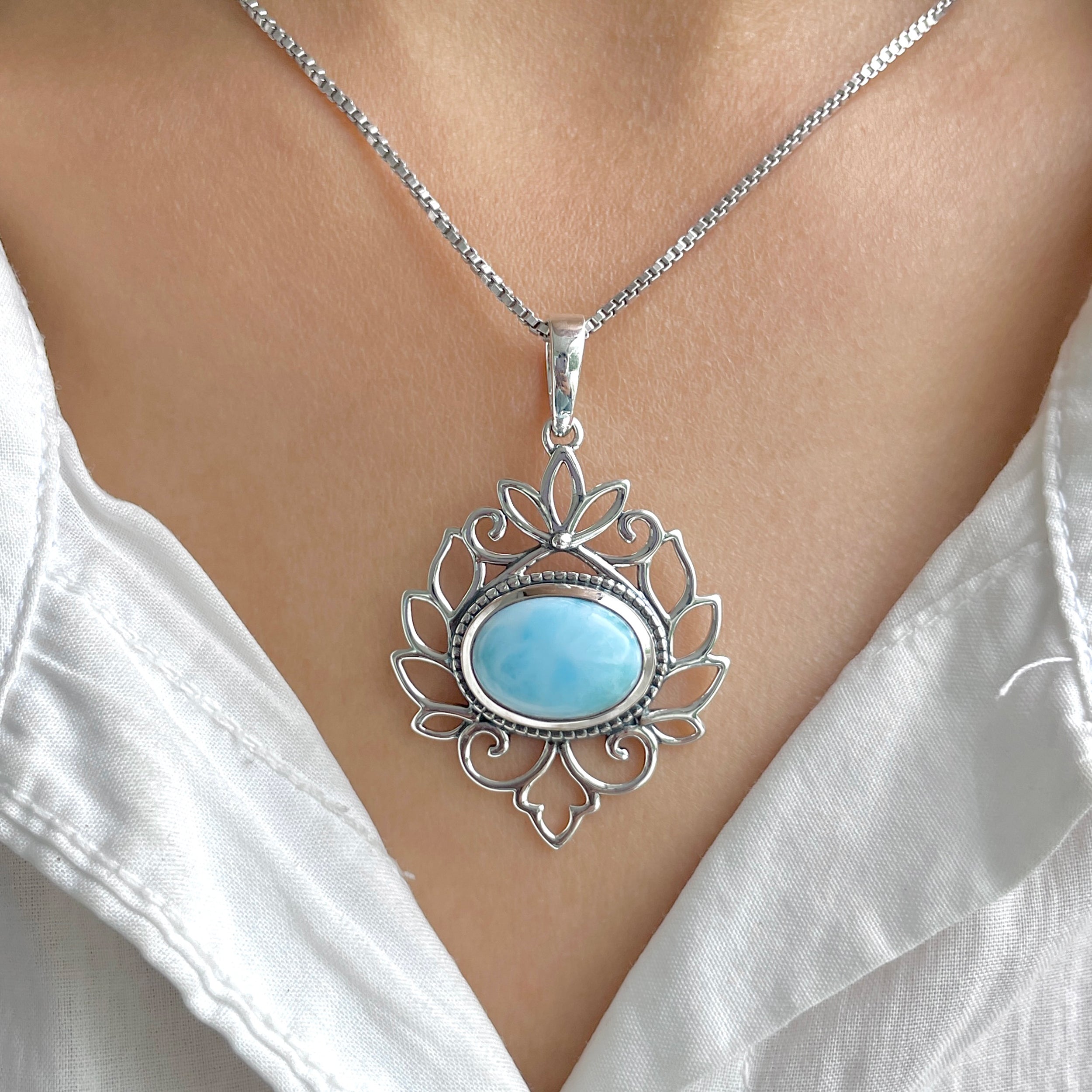 Larimar Pendant-(LAR-RDP-258.)