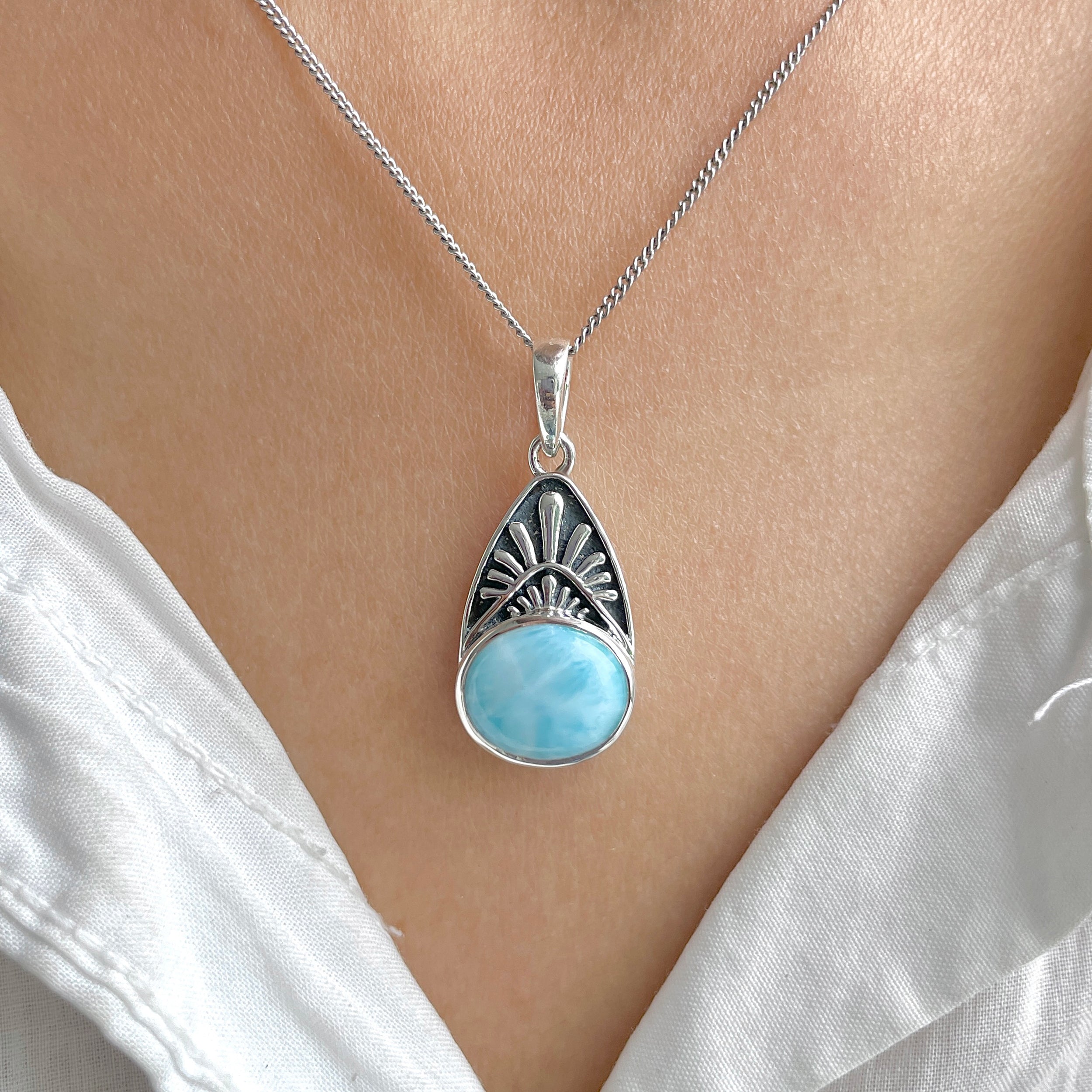 Larimar Pendant-(LAR-RDP-345.)