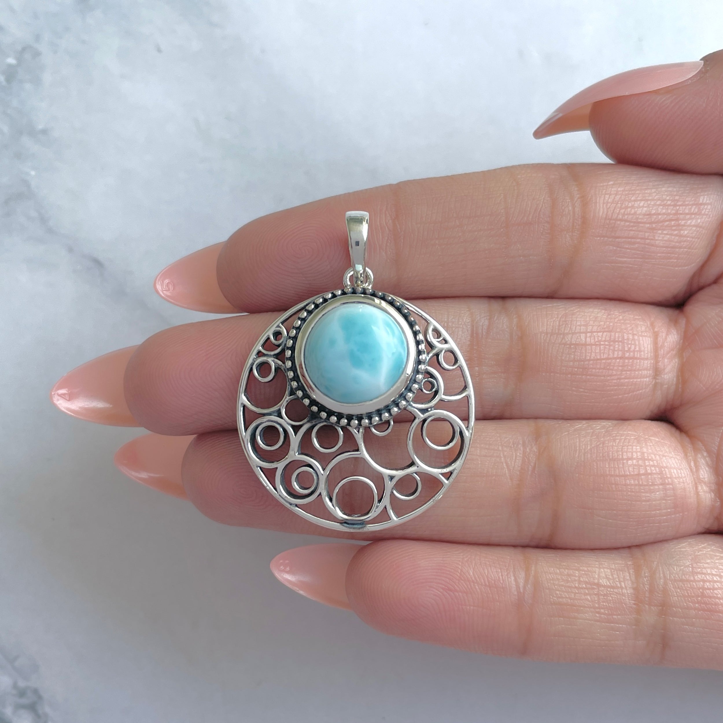 Larimar Pendant-(LAR-RDP-48.)