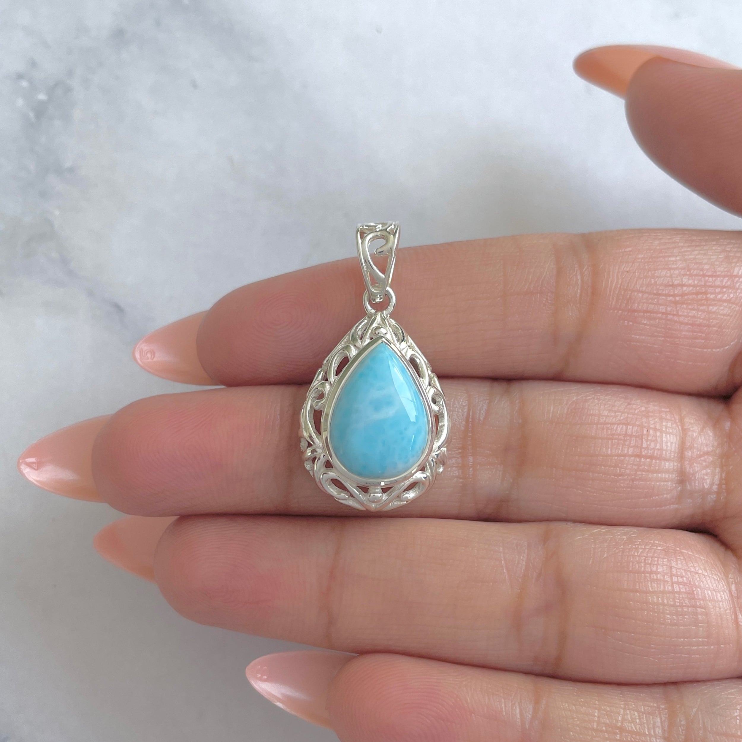 Larimar Pendant-(LAR-RDP-49.)