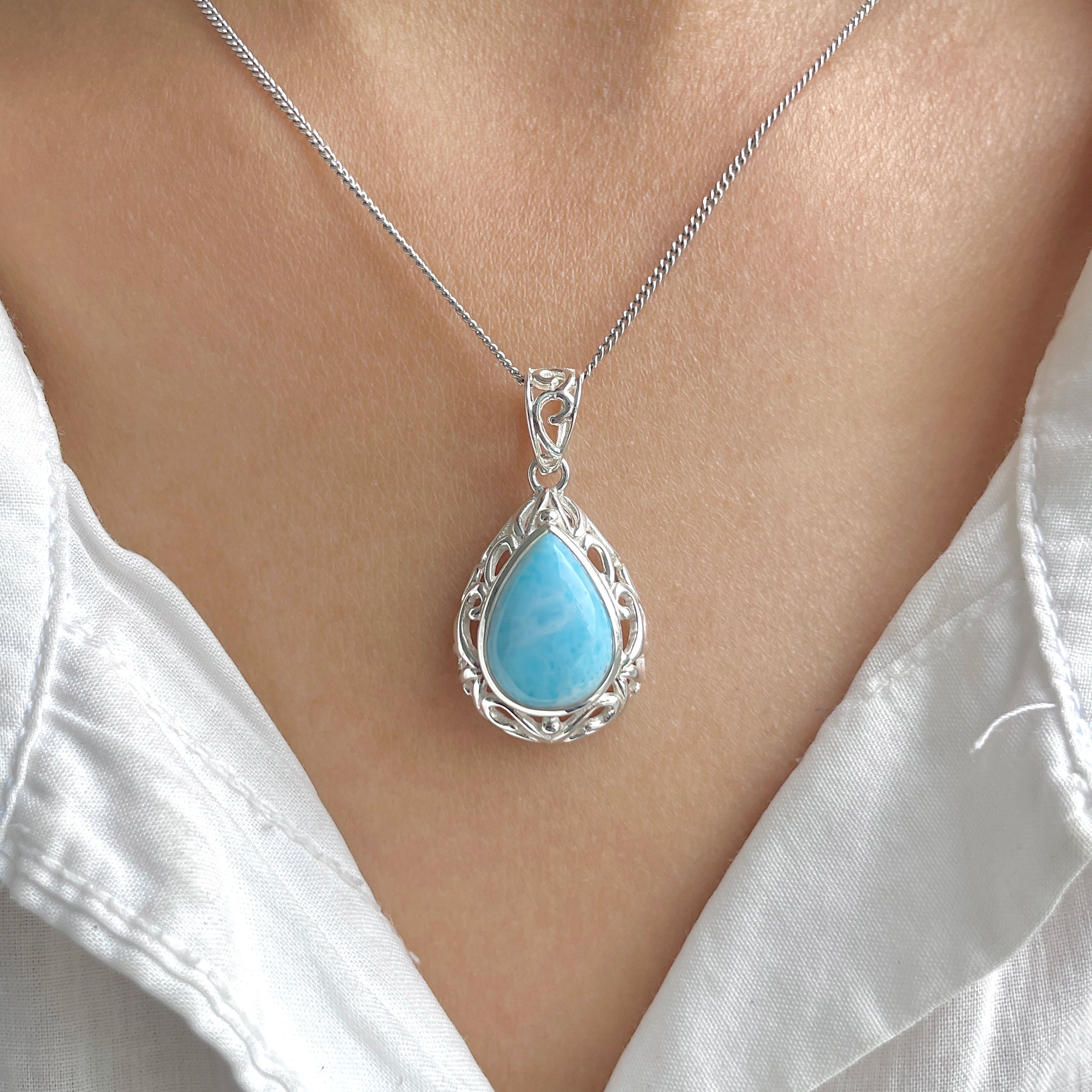 Larimar Pendant-(LAR-RDP-49.)