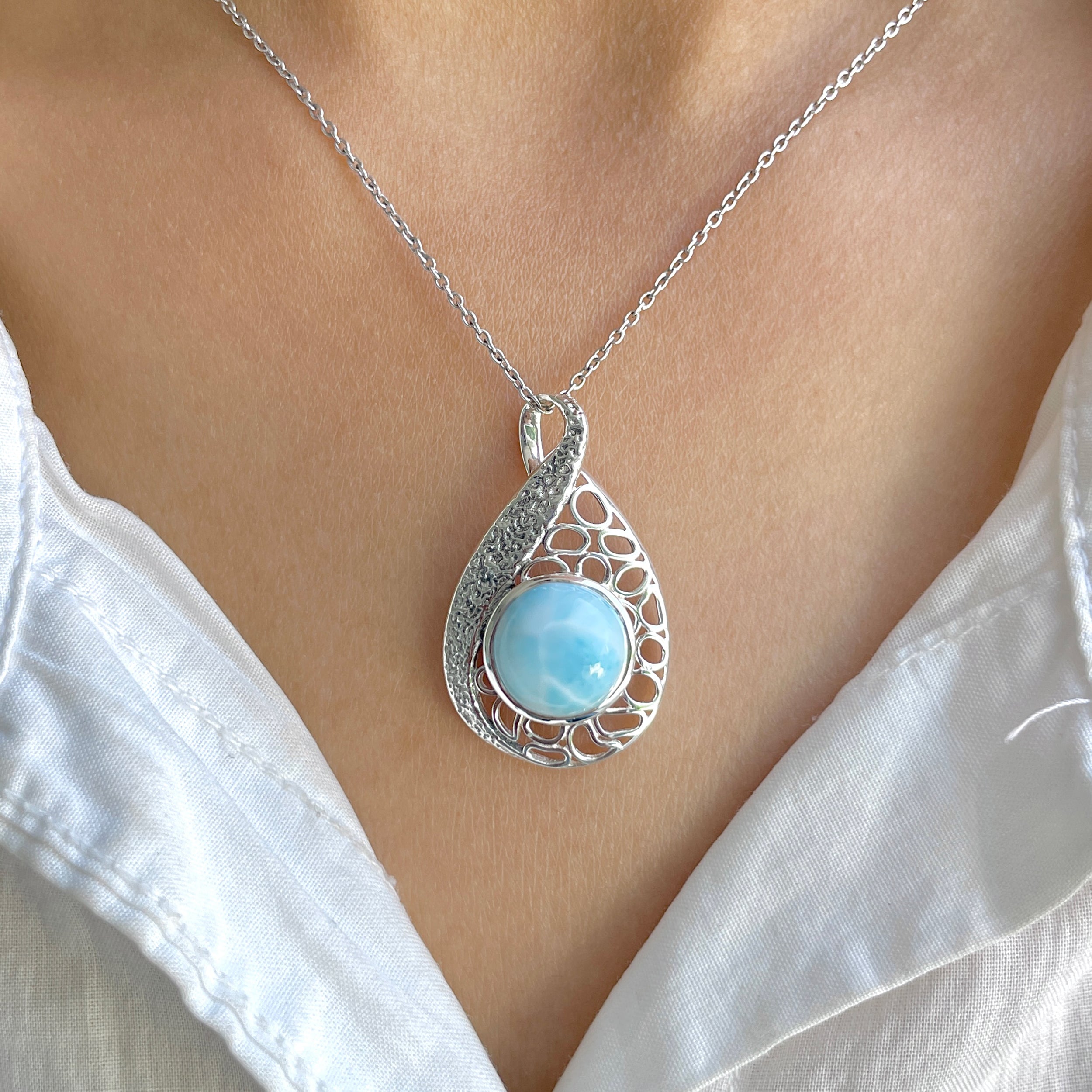 Larimar Pendant-(LAR-RDP-51.)