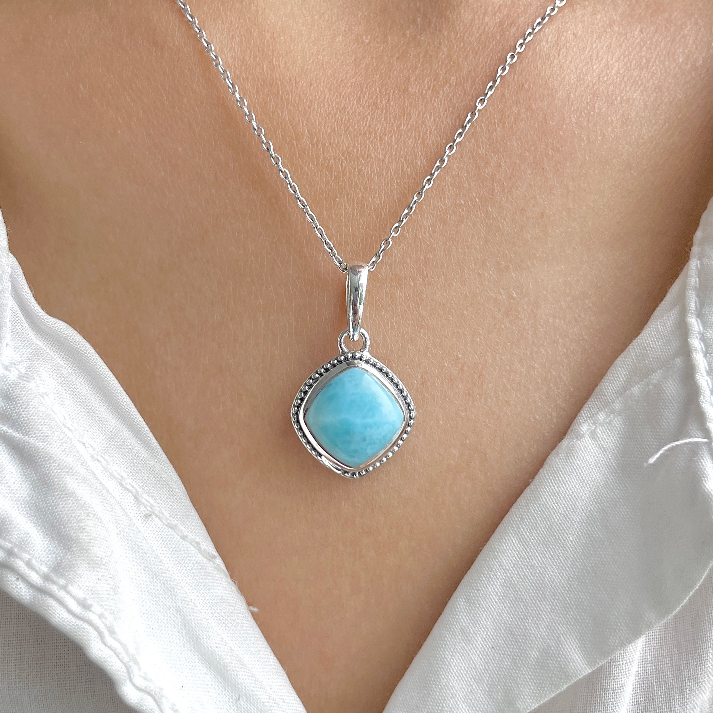 Larimar Pendant-(LAR-RDP-52.)