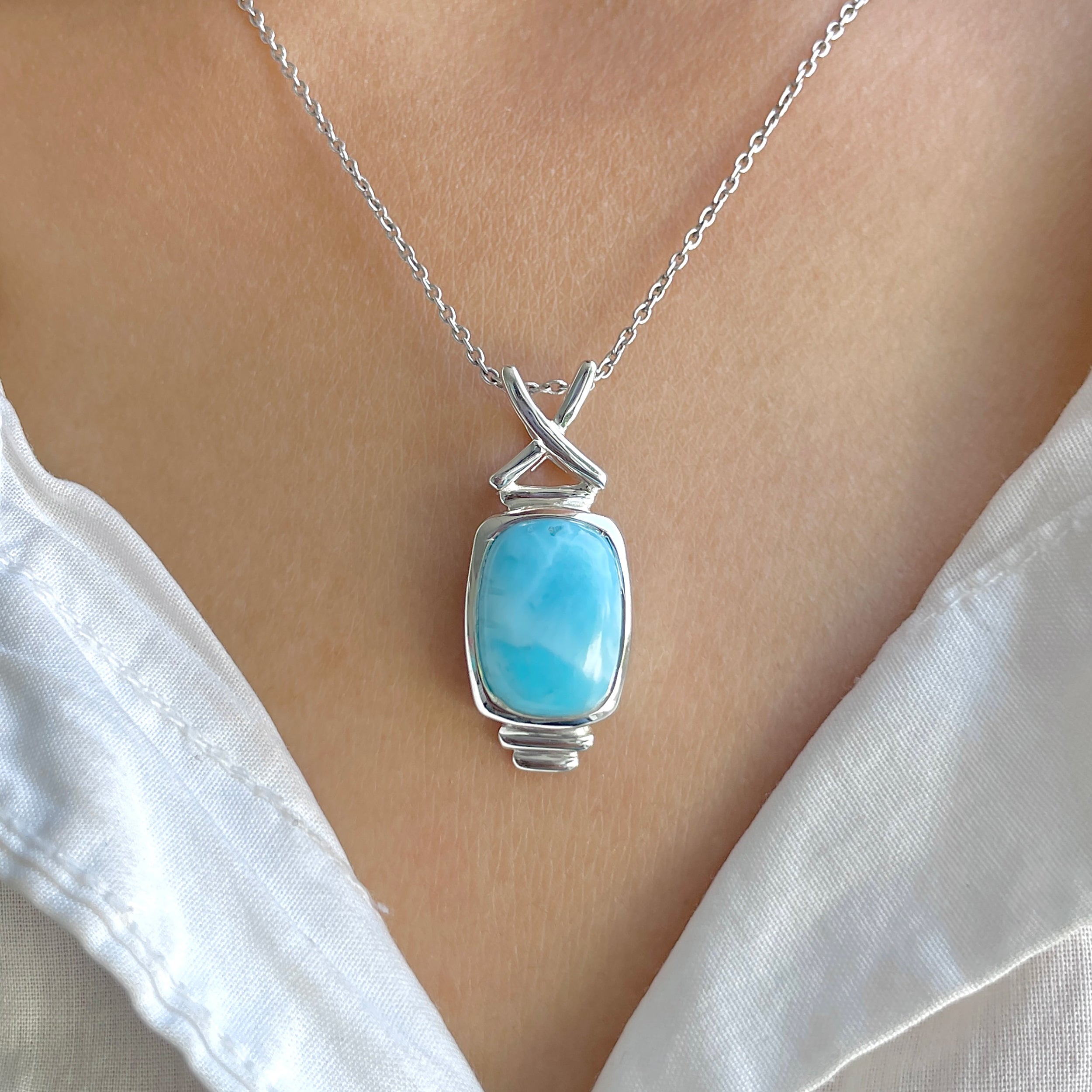 Larimar Pendant-(LAR-RDP-53.)