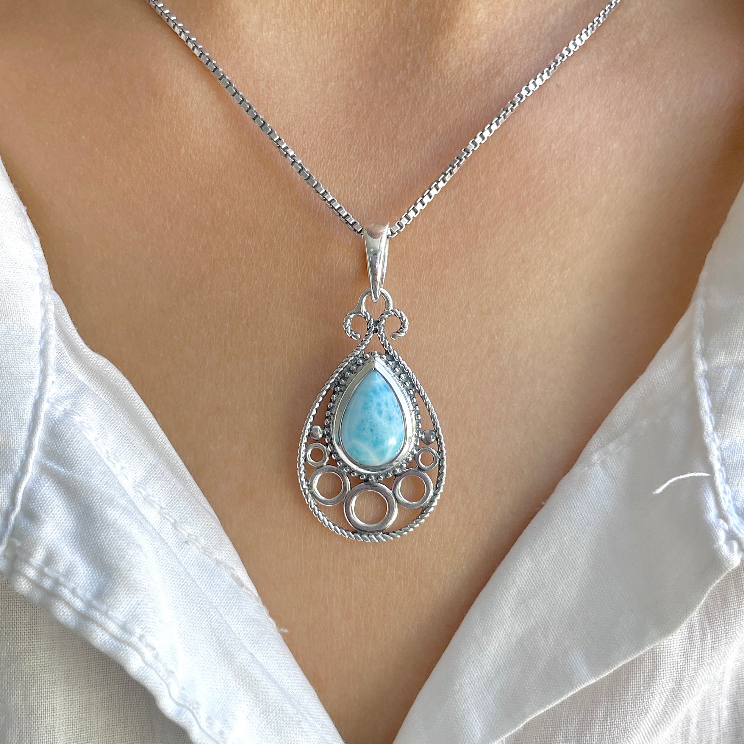 Larimar Pendant-(LAR-RDP-77.)