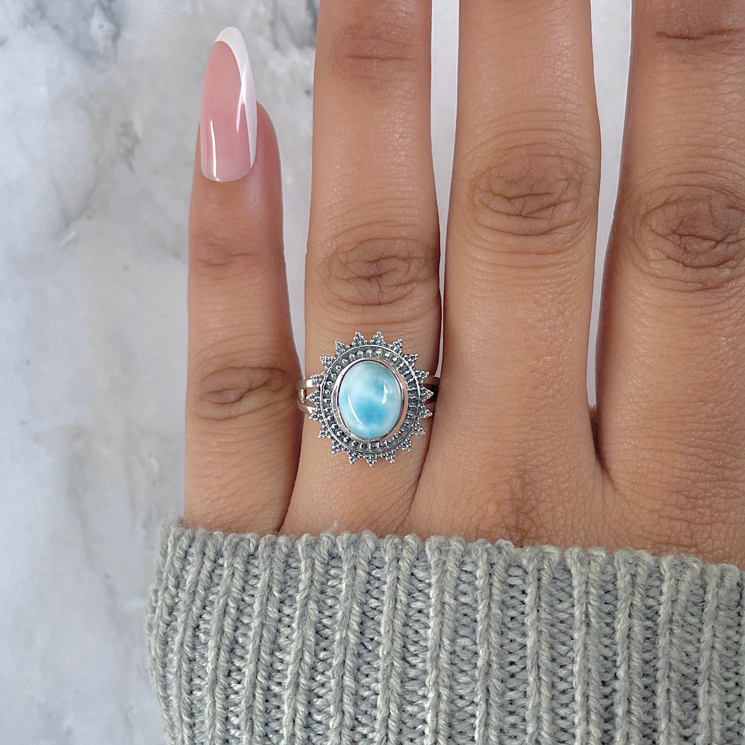 Larimar Ring-(LAR-RDR-118.)