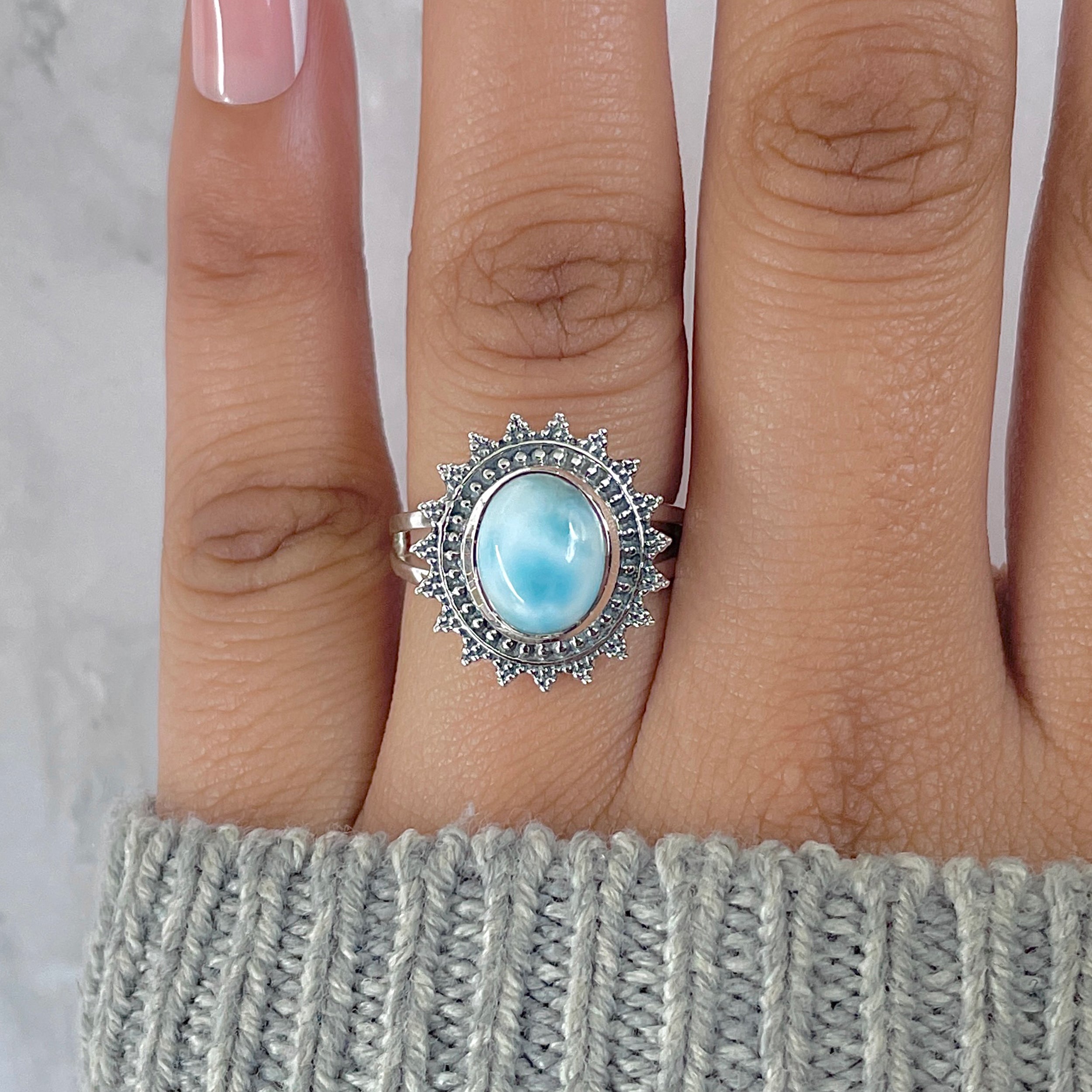 Larimar Ring-(LAR-RDR-118.)