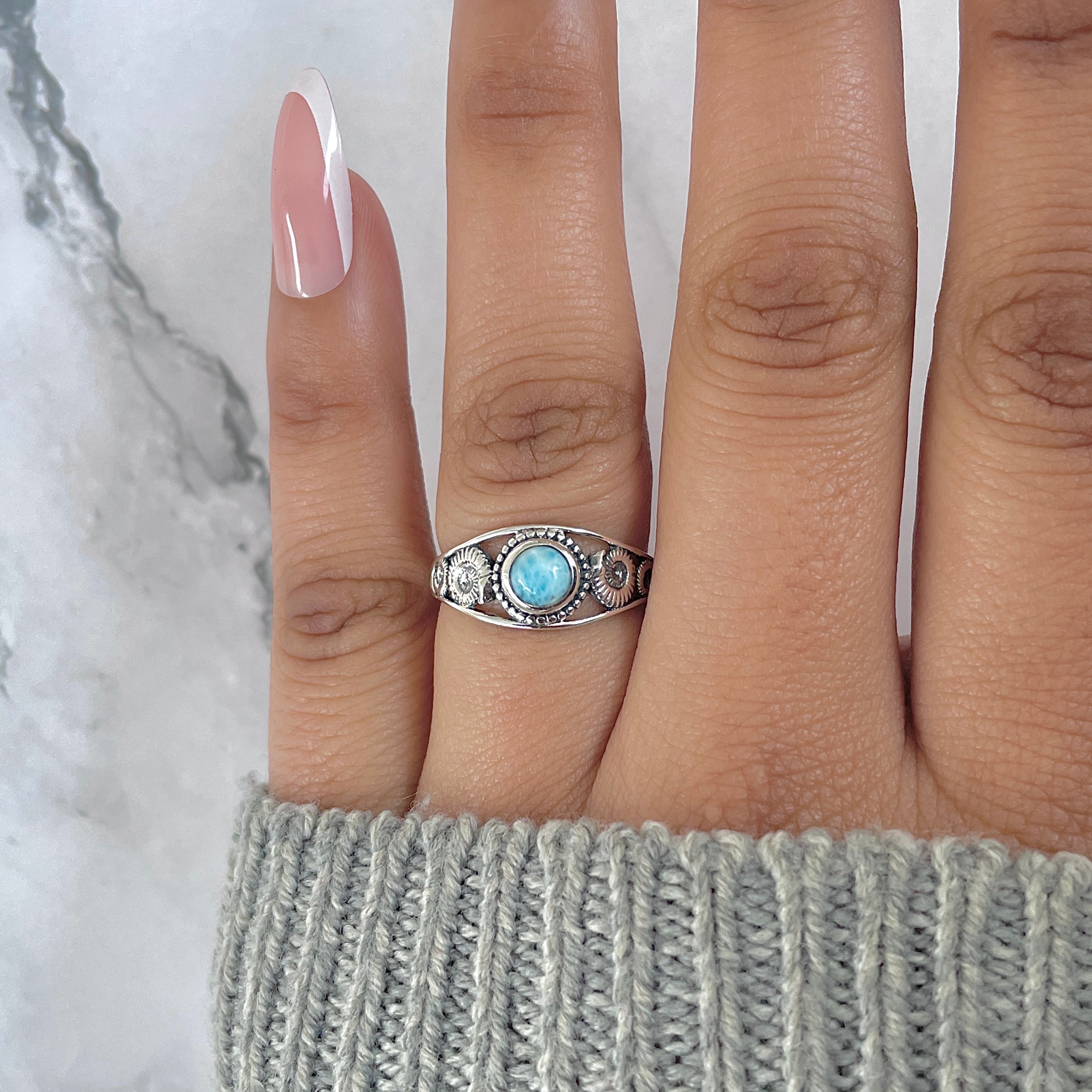 Larimar Ring-(LAR-RDR-68.)
